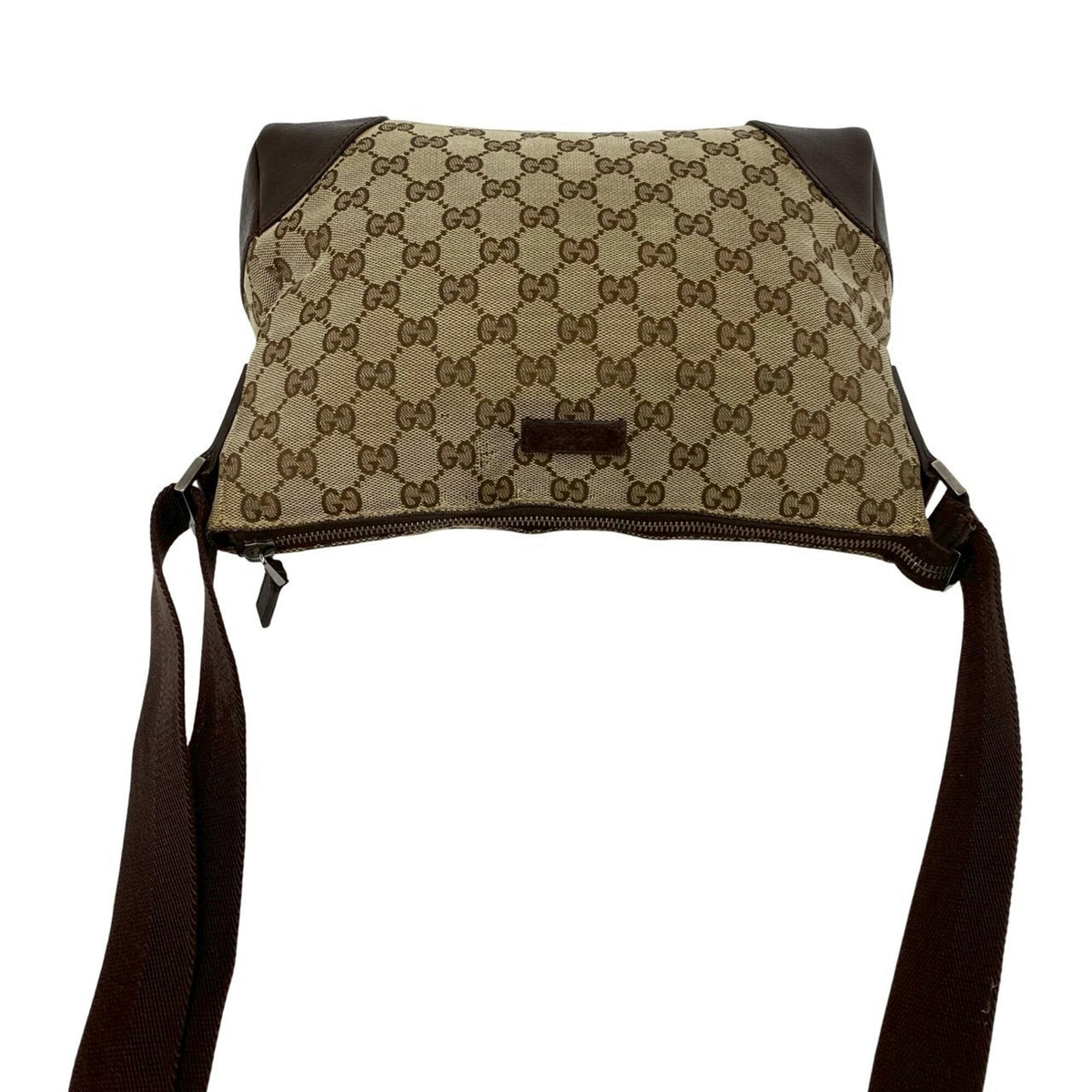 Gucci Brown Canvas Leather Pochette Shoulder Bag (Pre-Owned)