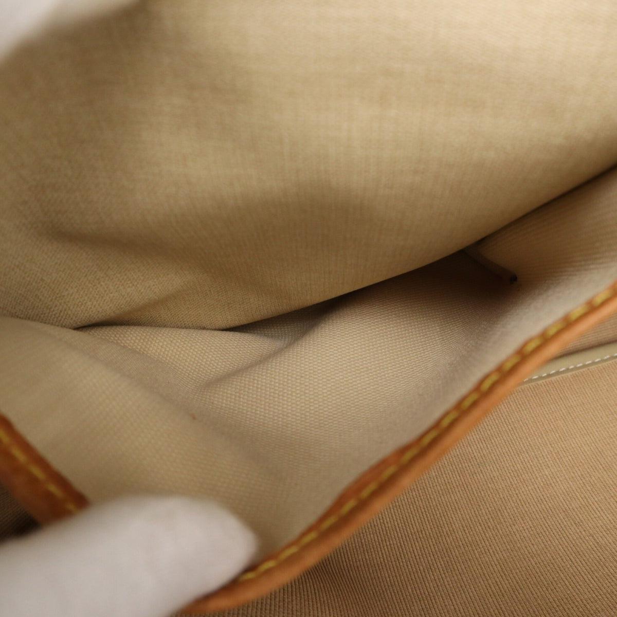 Louis Vuitton Beige Brown Monogram Coated Canvas Leather Shoulder Bag (Pre-Owned)