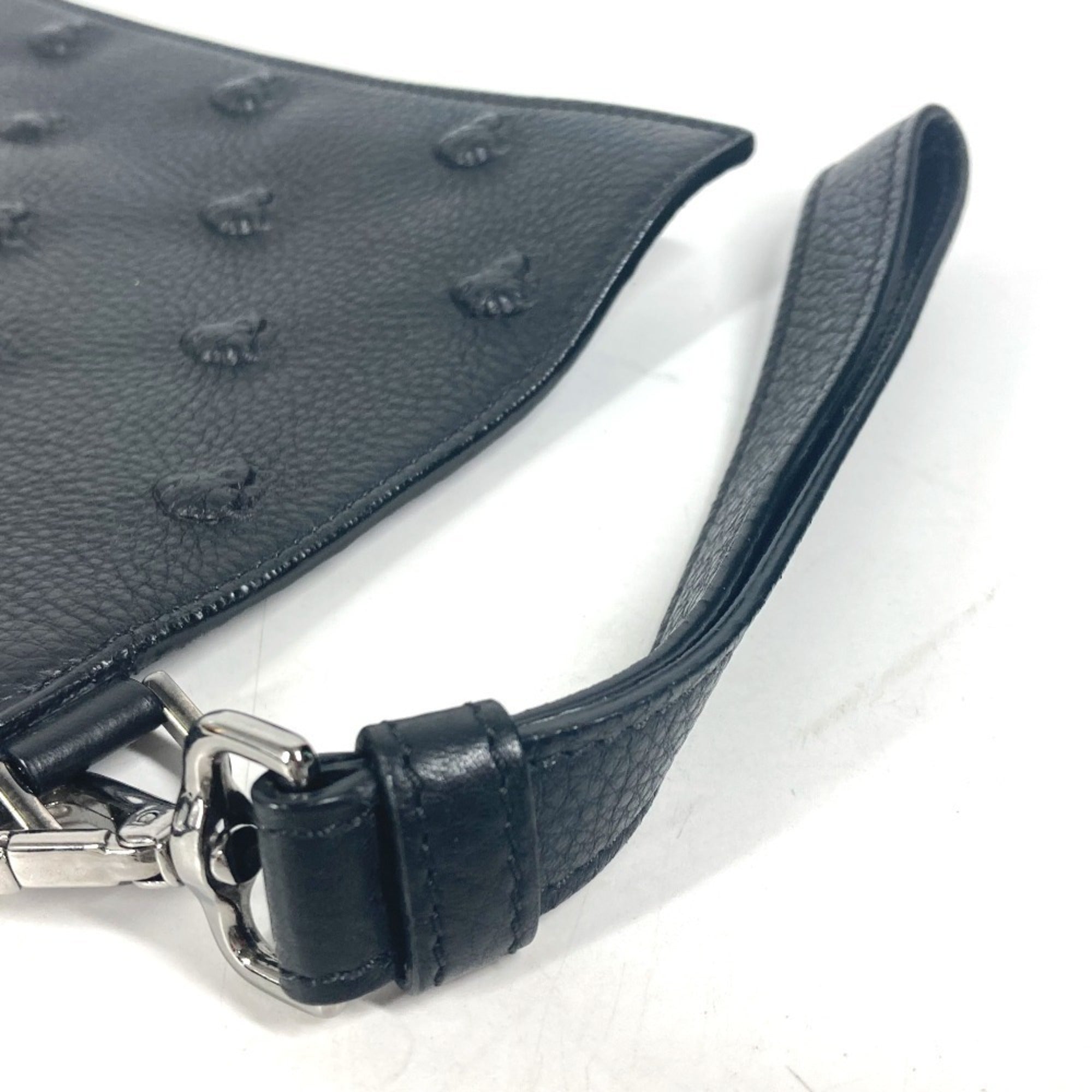 Versace Black Leather Clutch Bag Pouch (Pre-Owned)