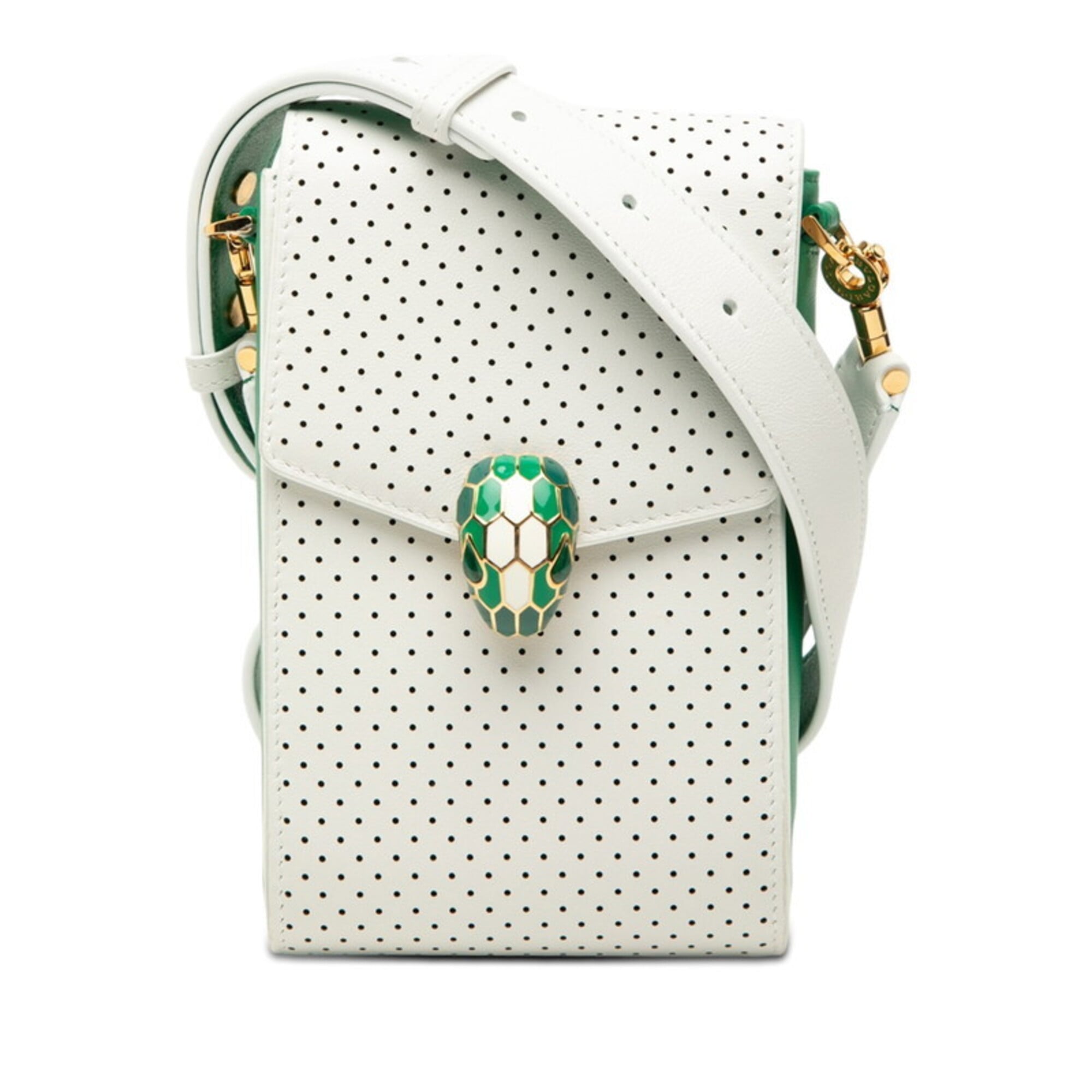 Bvlgari Green White Leather Shoulder Bag (Pre-Owned)