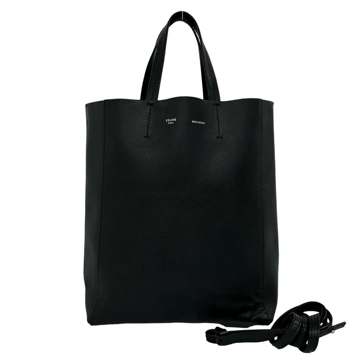 Celine Black Leather Handbag Shoulder Bag Tote Bag (Pre-Owned)