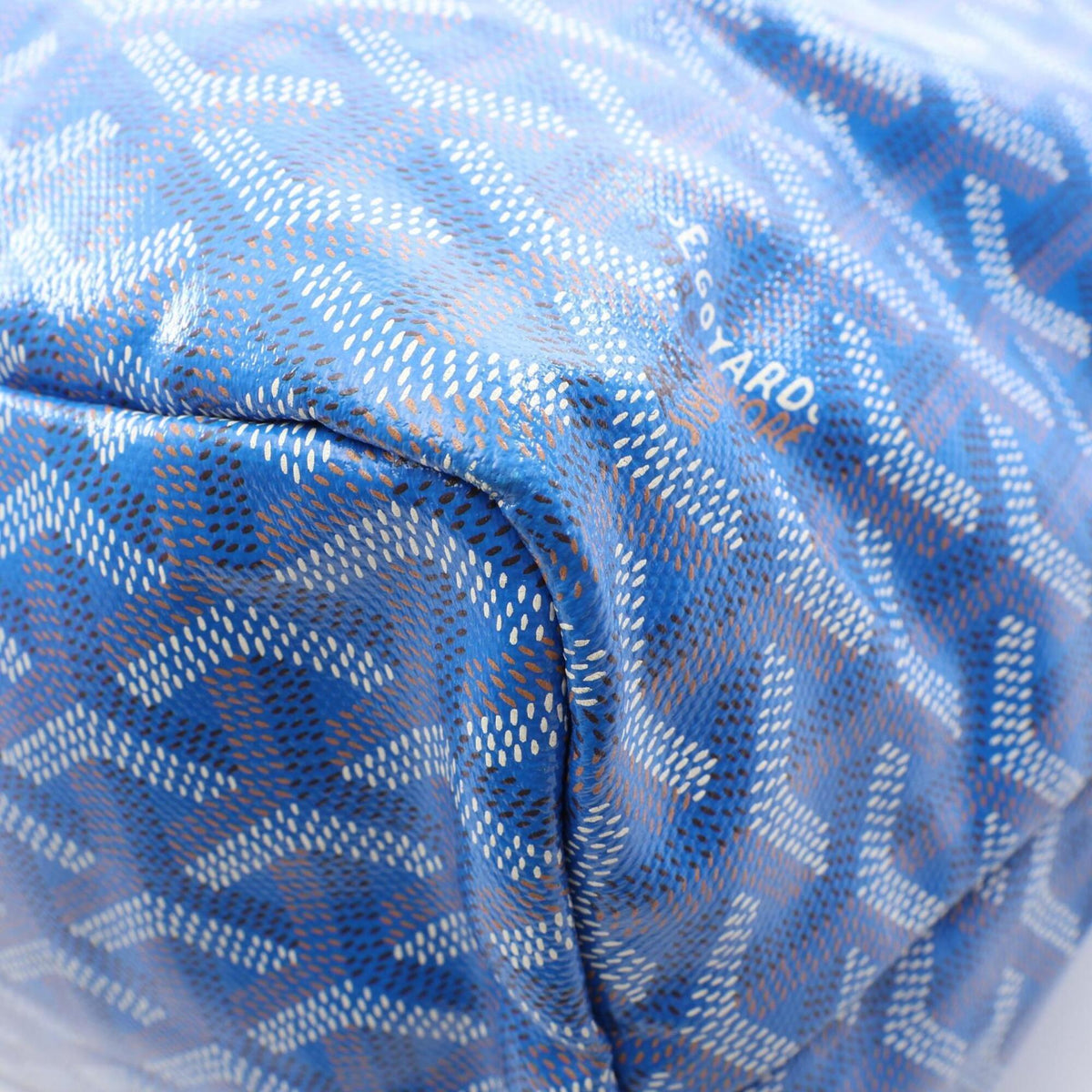 Goyard Blue Multi-Color Coated Canvas Leather Handbag Pouch Tote Bag (Pre-Owned)