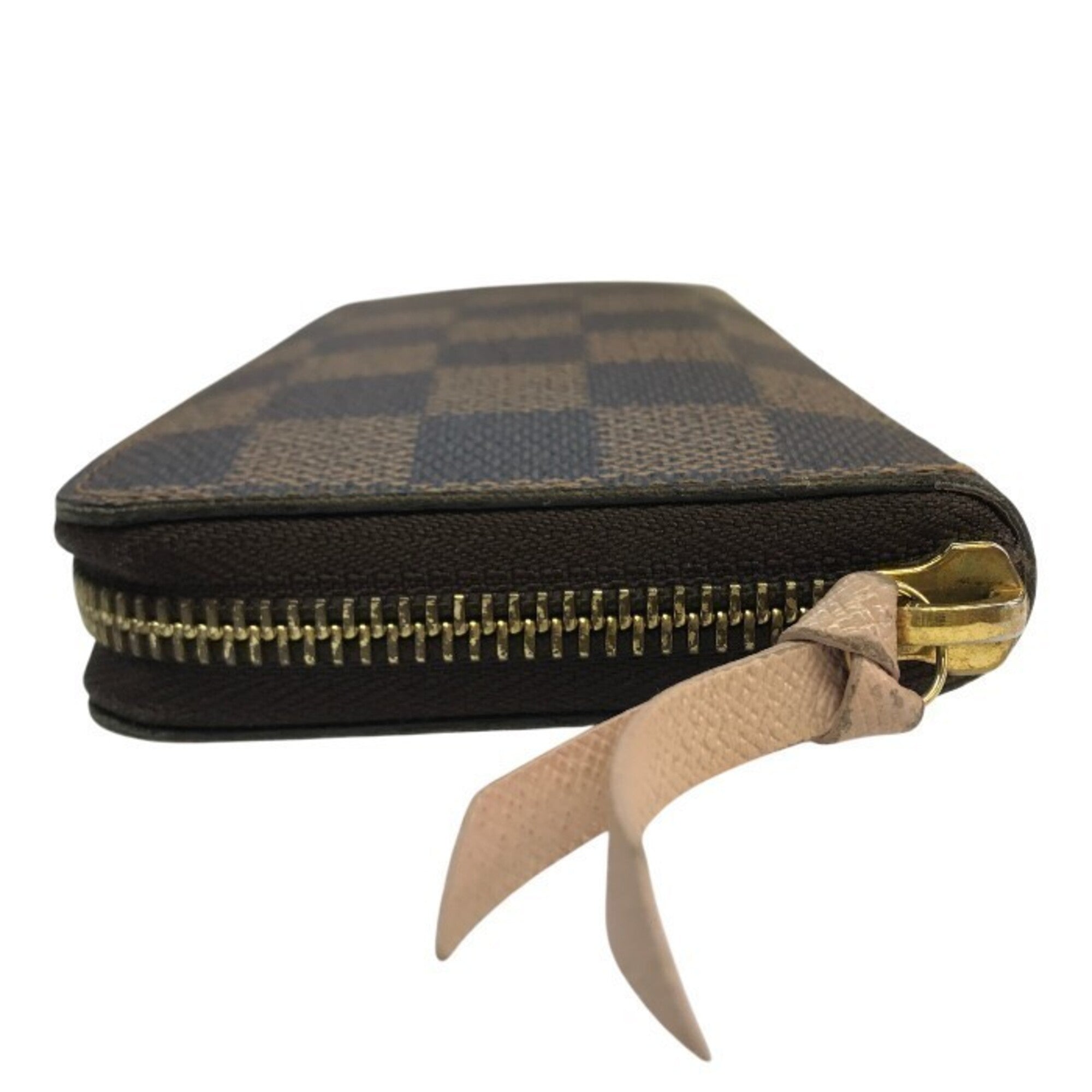 Louis Vuitton Brown Damier Canvas Ebene Galle Pink Rose Ballerine Long Wallet (Bi-Fold) (Pre-Owned)