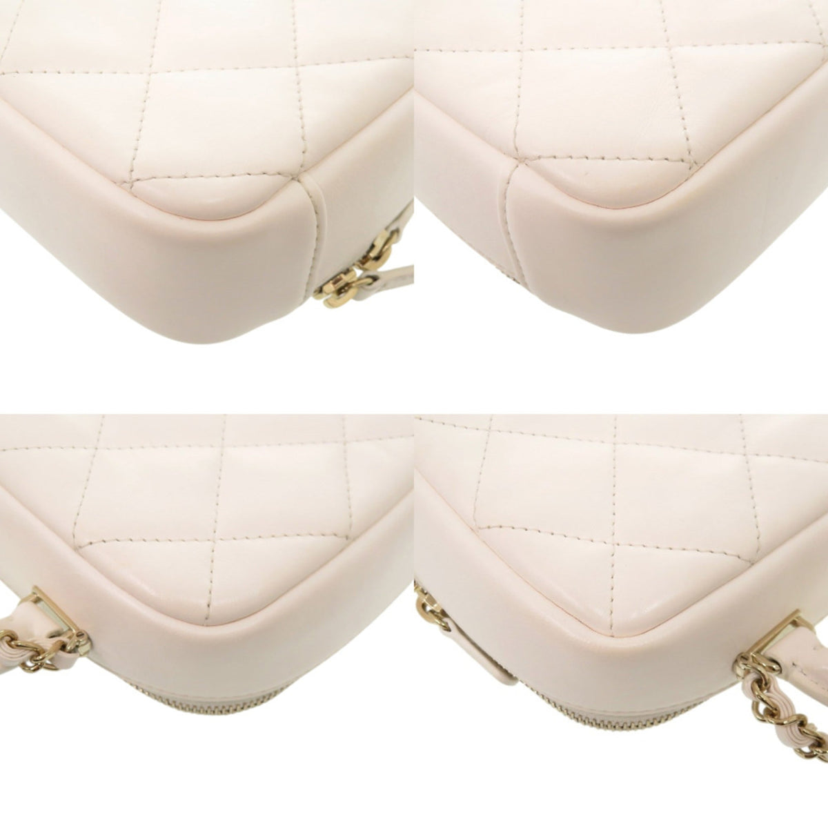 Chanel White Leather Shoulder Bag (Pre-Owned)