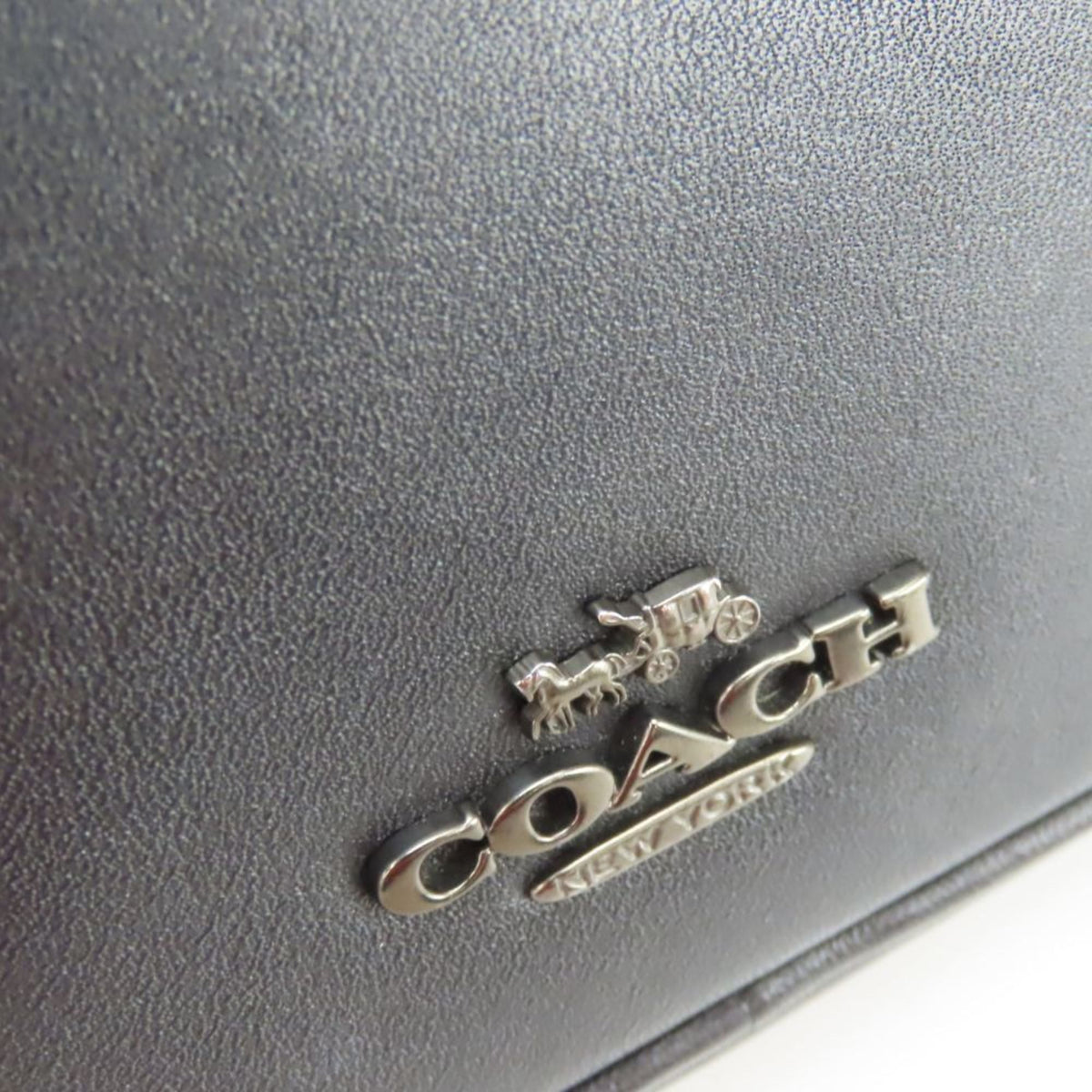 Coach Black Blue Silver Leather Pochette Shoulder Bag (Pre-Owned)