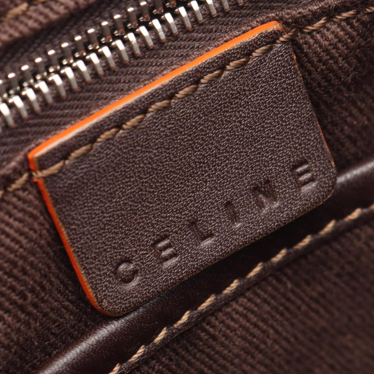 Celine Beige Brown Canvas Leather Handbag Shoulder Bag (Pre-Owned)