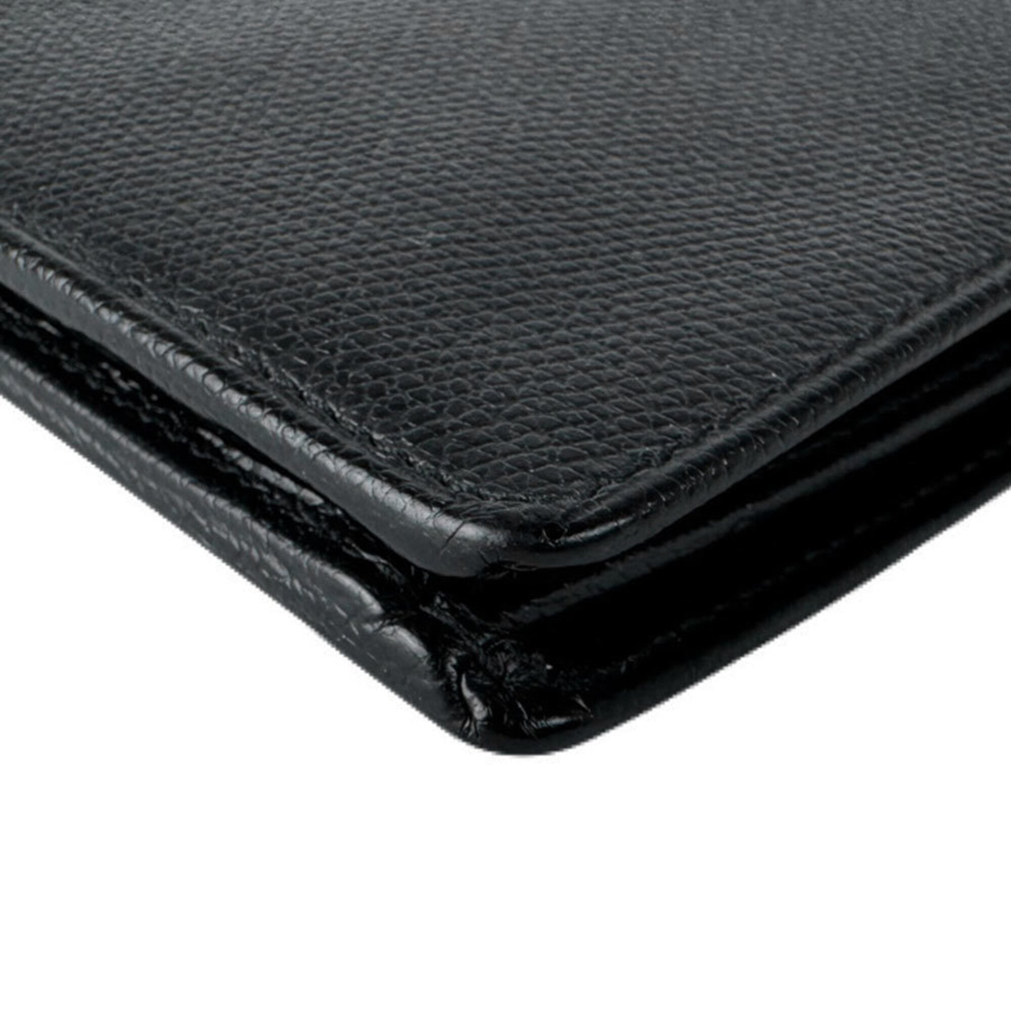 Chanel Black Leather Long Wallet (Bi-Fold) (Pre-Owned)