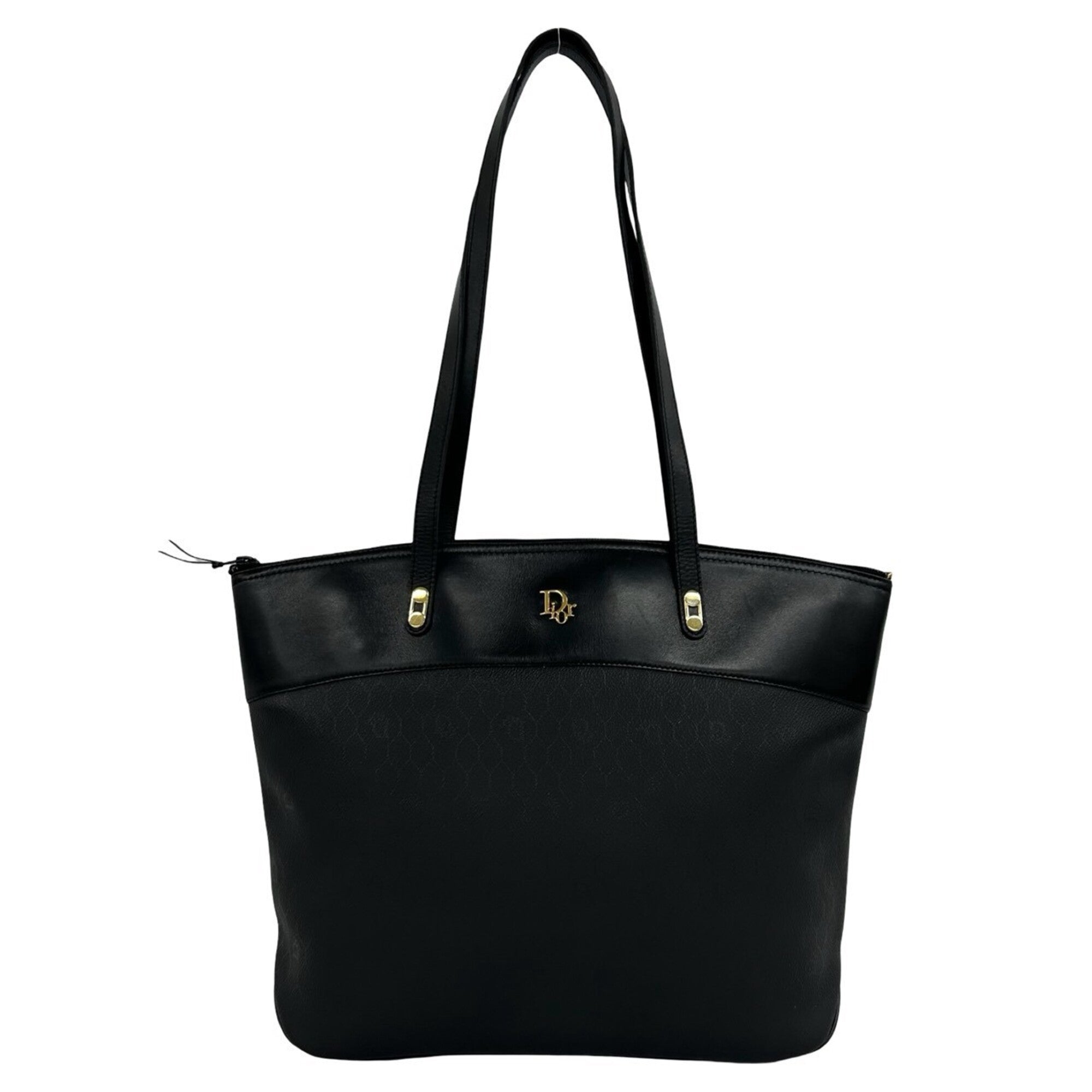 Christian Dior Black Leather Pvc Shoulder Bag Tote Bag (Pre-Owned)