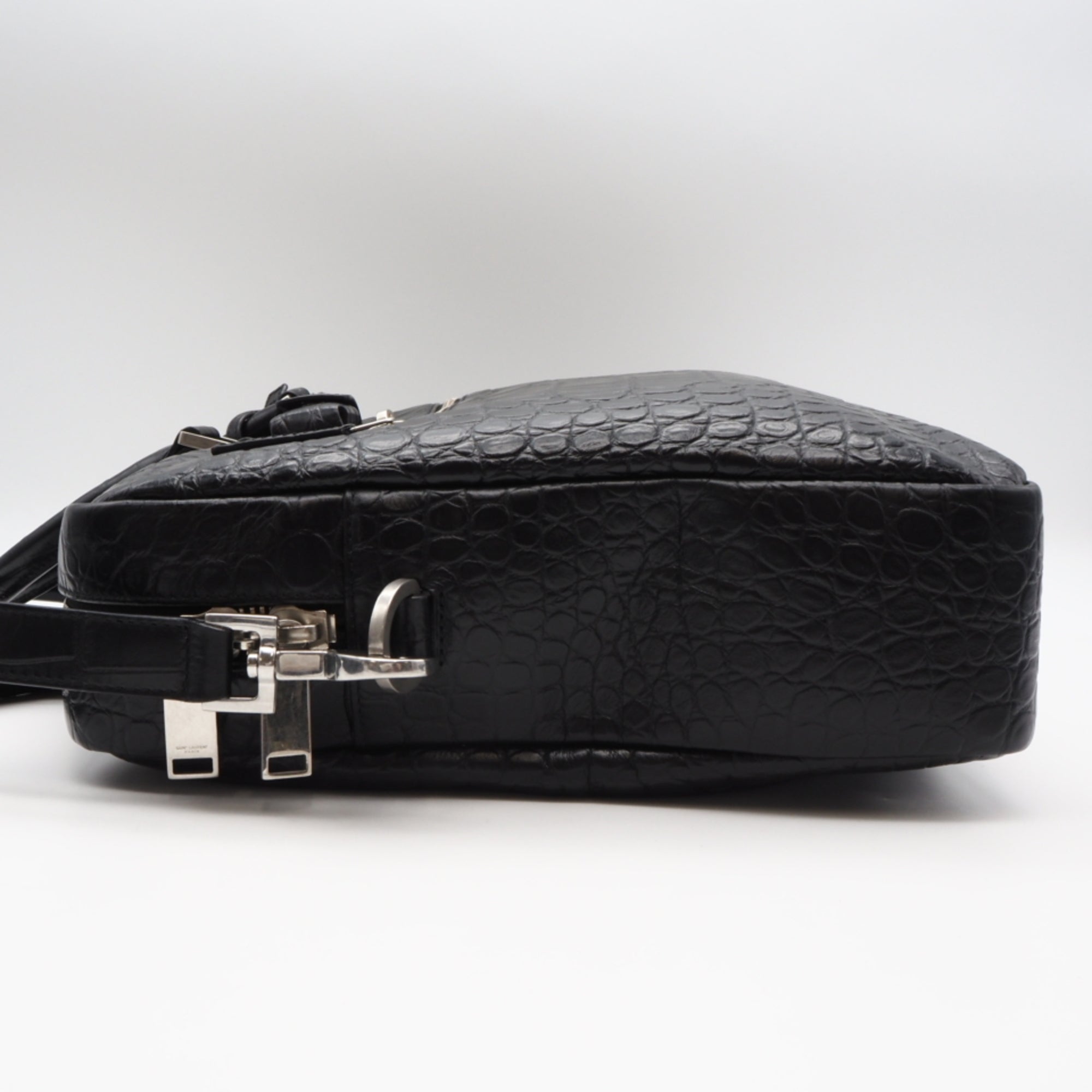 Yves Saint Laurent Sac De Jour Black Leather Briefcase (Pre-Owned)