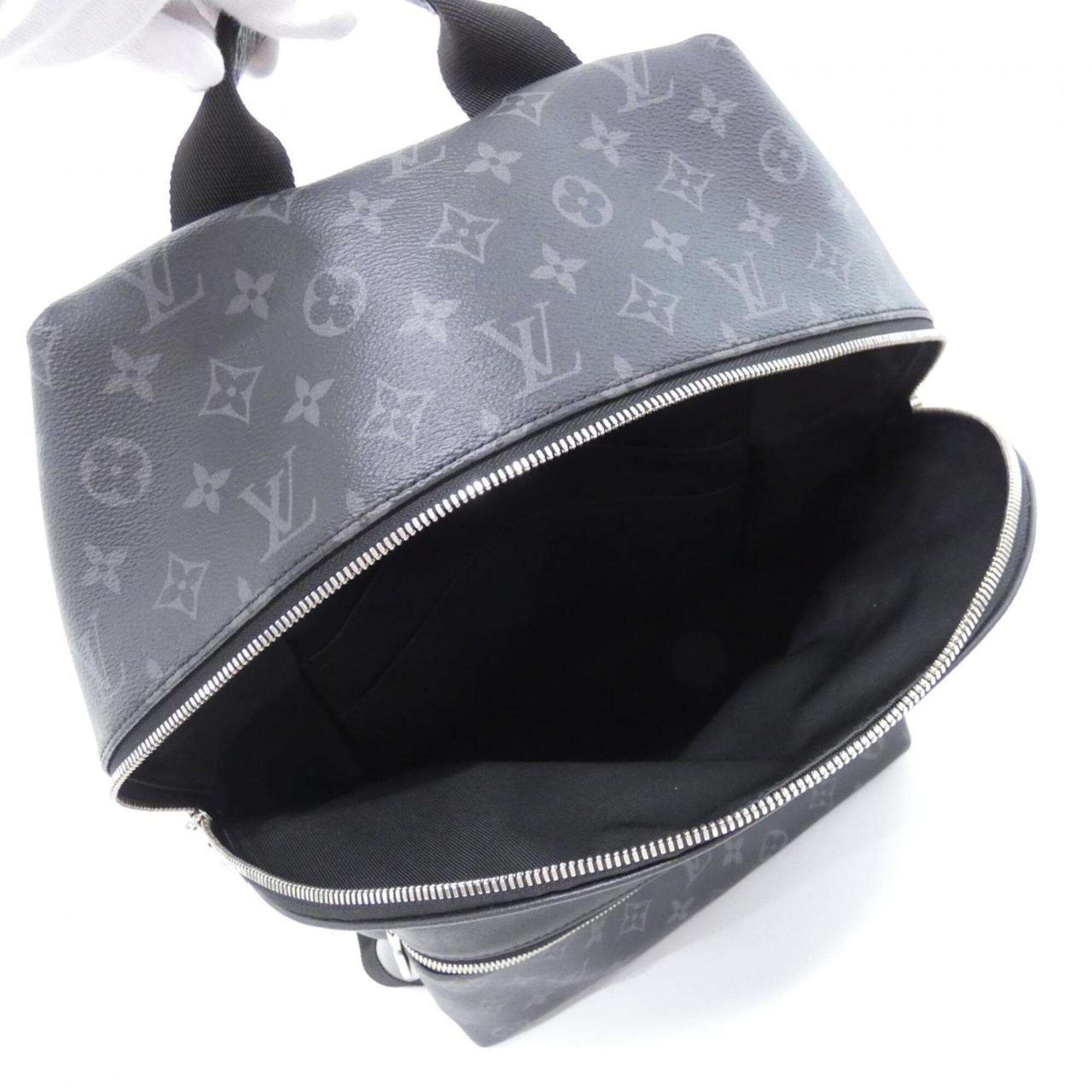 Louis Vuitton Black Coated Canvas Leather Backpack (Pre-Owned)