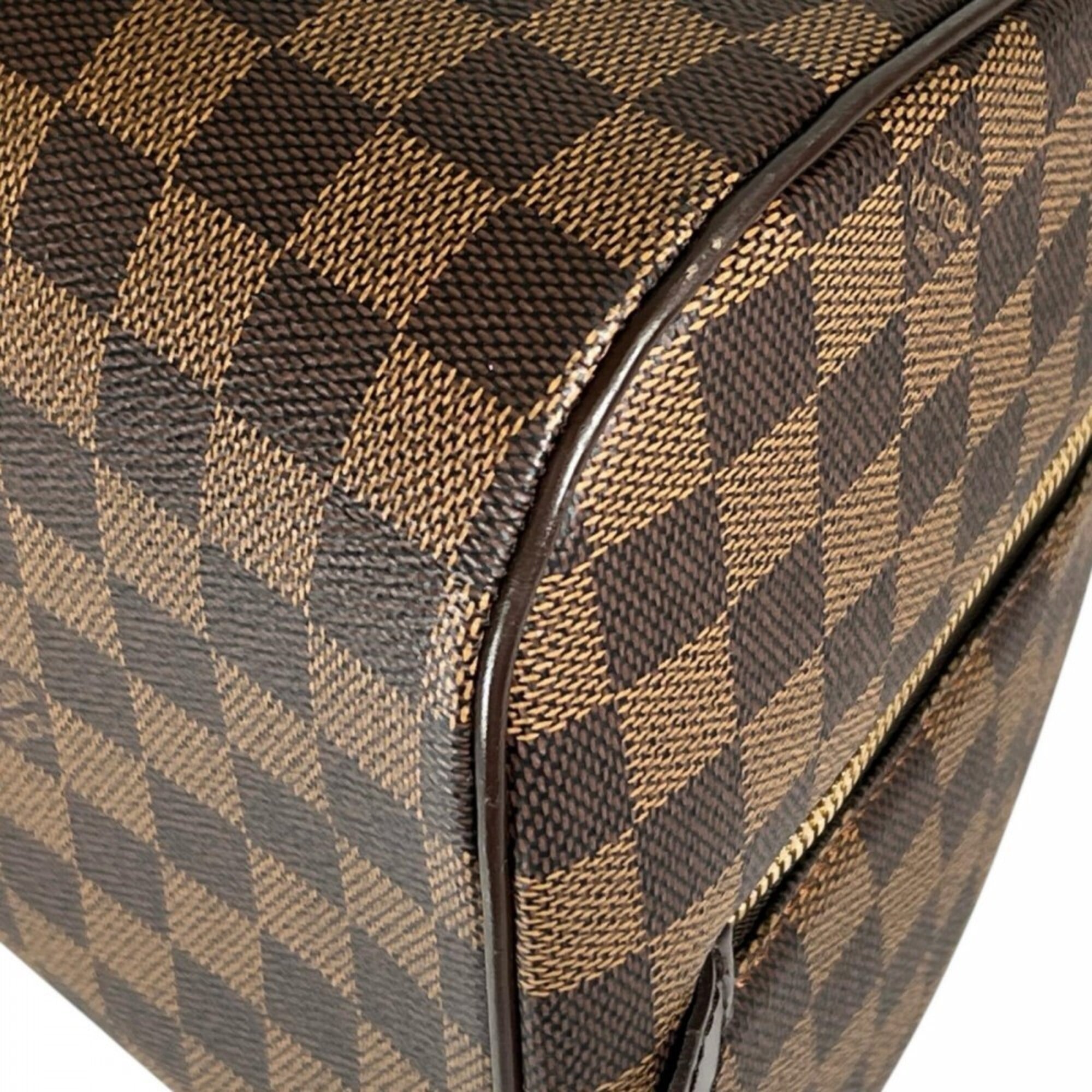 Louis Vuitton Brown White Damier Canvas Handbag (Pre-Owned)