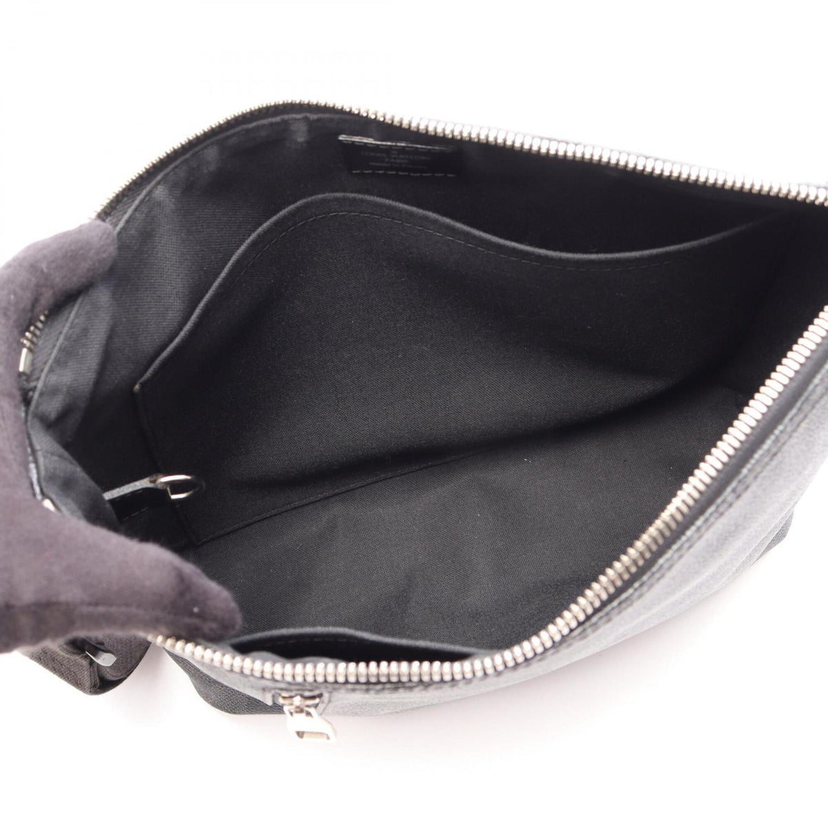 Louis Vuitton Black Coated Canvas Leather Handbag Shoulder Bag (Pre-Owned)