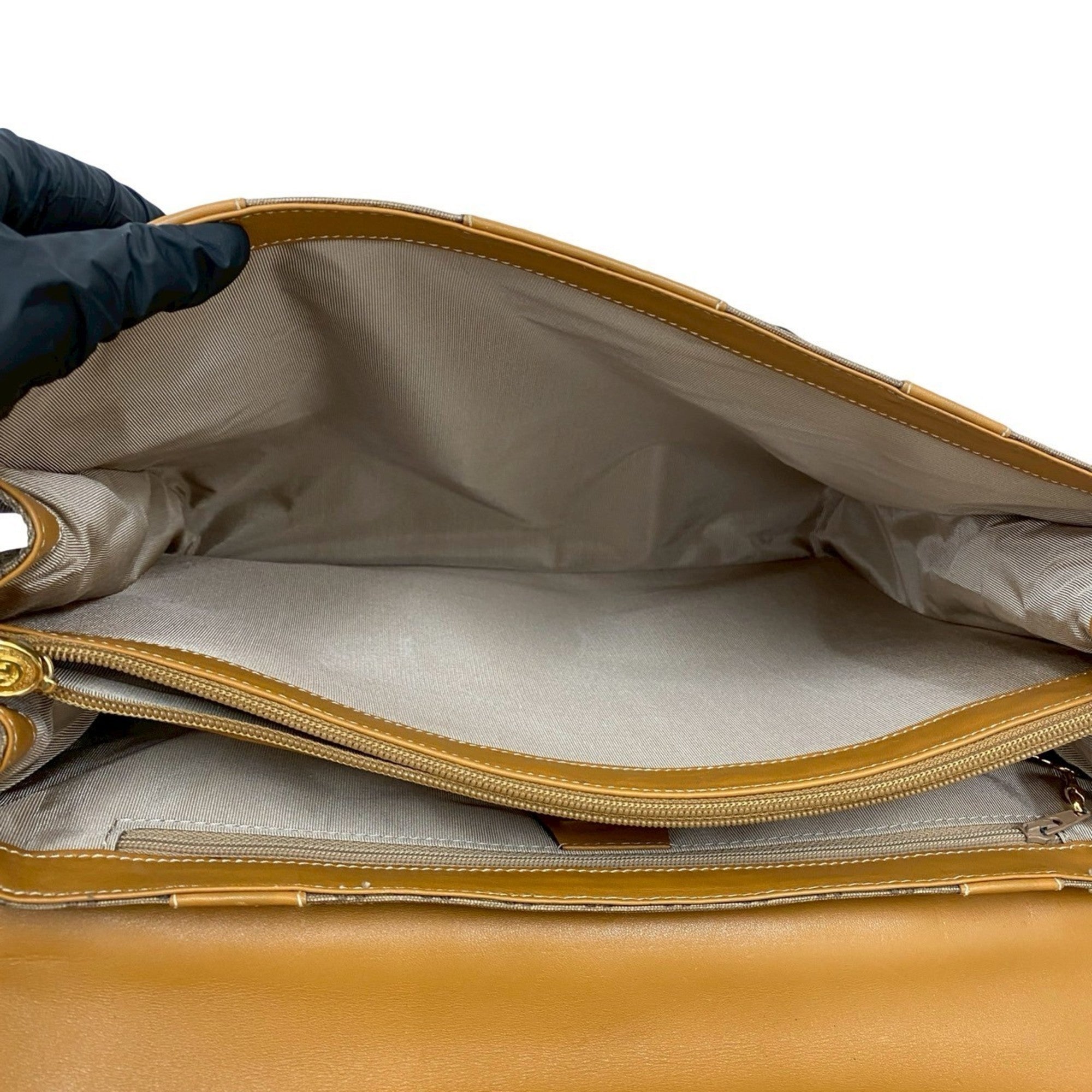 Gucci Brown Leather Pvc Shoulder Bag Tote Bag (Pre-Owned)