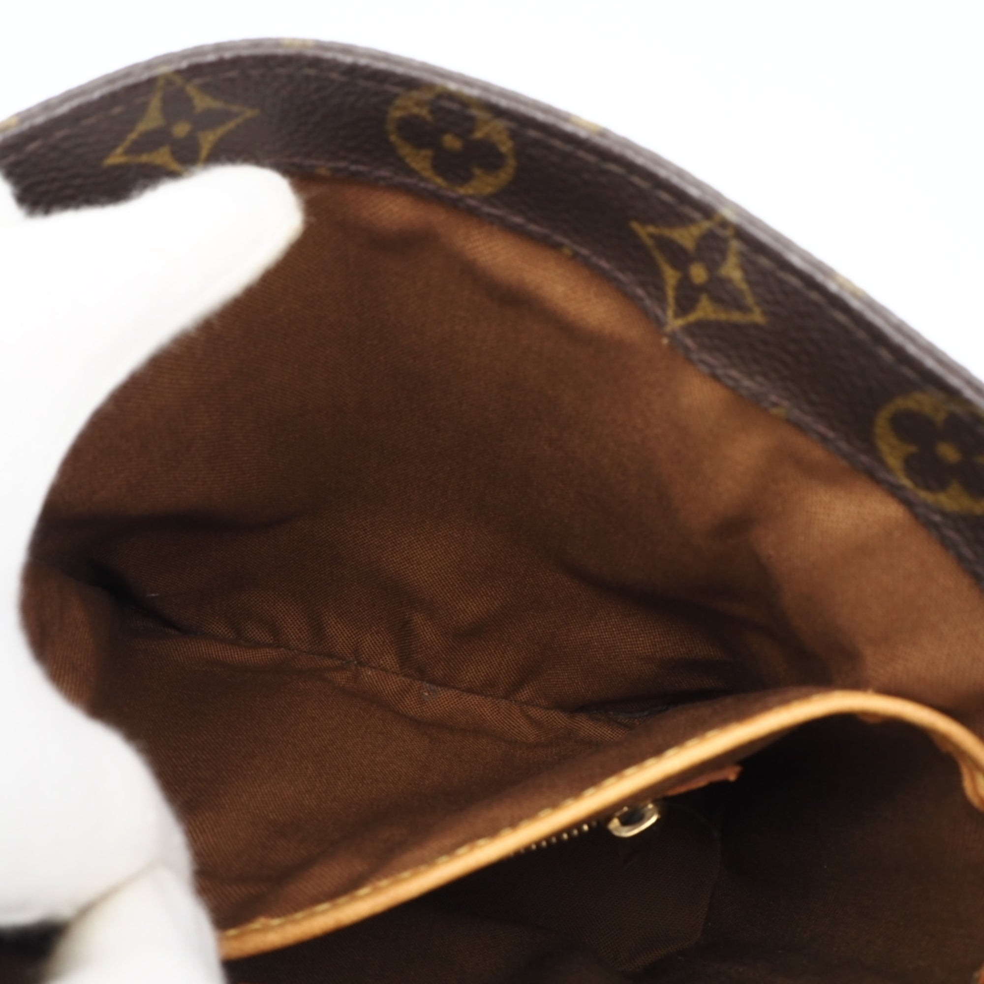 Louis Vuitton Monogram Beige Brown Coated Canvas Leather Handbag (Pre-Owned)