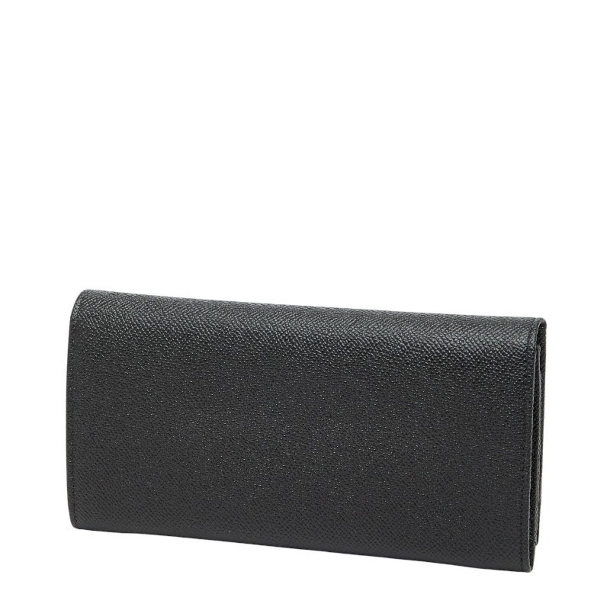 Bvlgari Black Leather Long Wallet (Bi-Fold) (Pre-Owned)