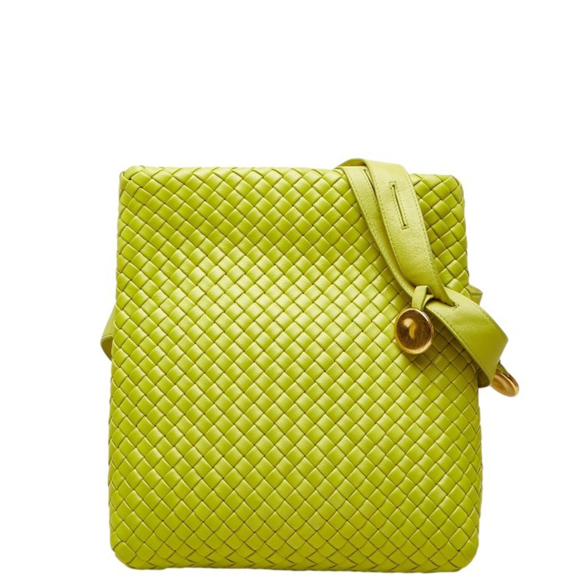 Bottega Veneta Yellow Leather Shoulder Bag (Pre-Owned)