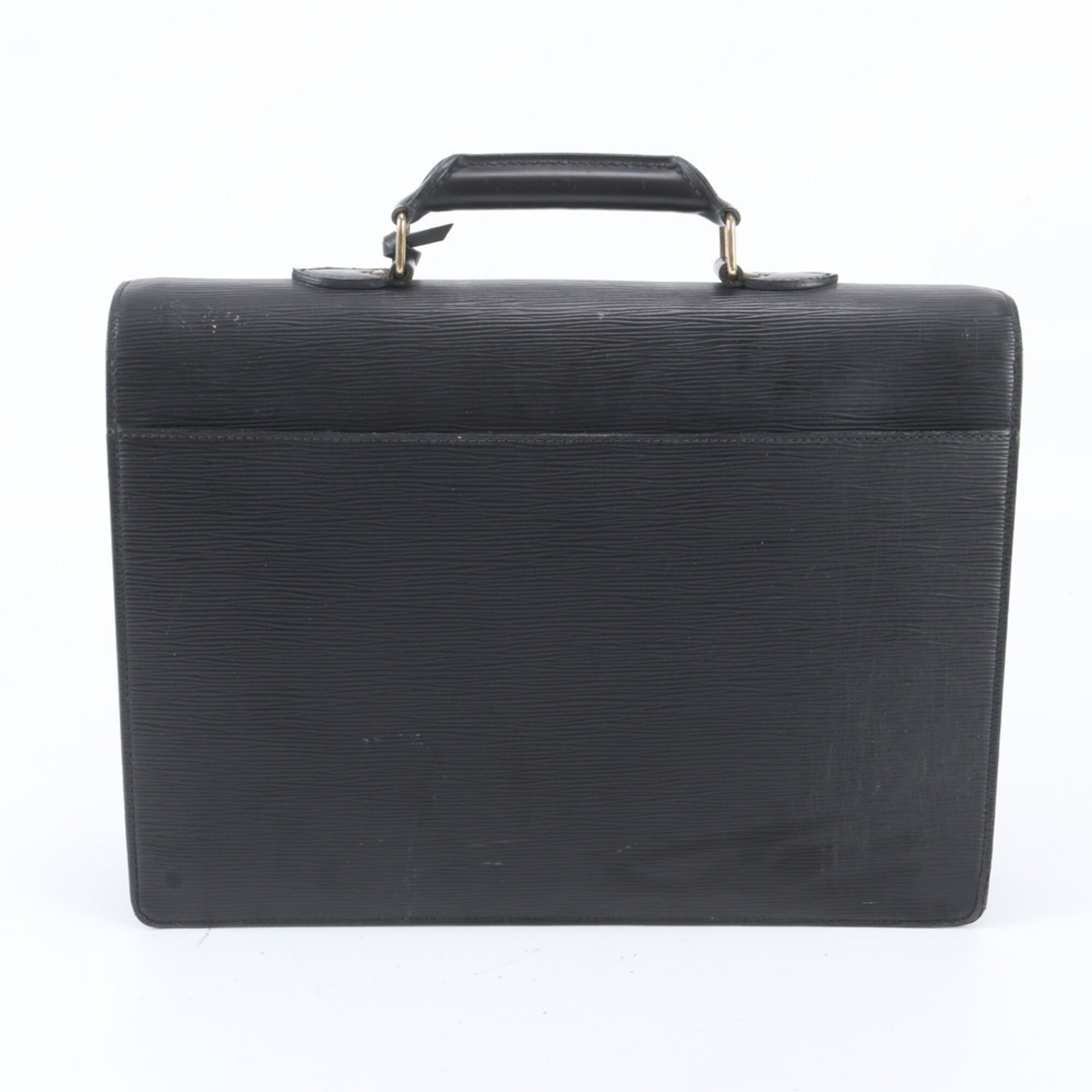 Louis Vuitton Galle Noir Leather Briefcase Handbag (Pre-Owned)