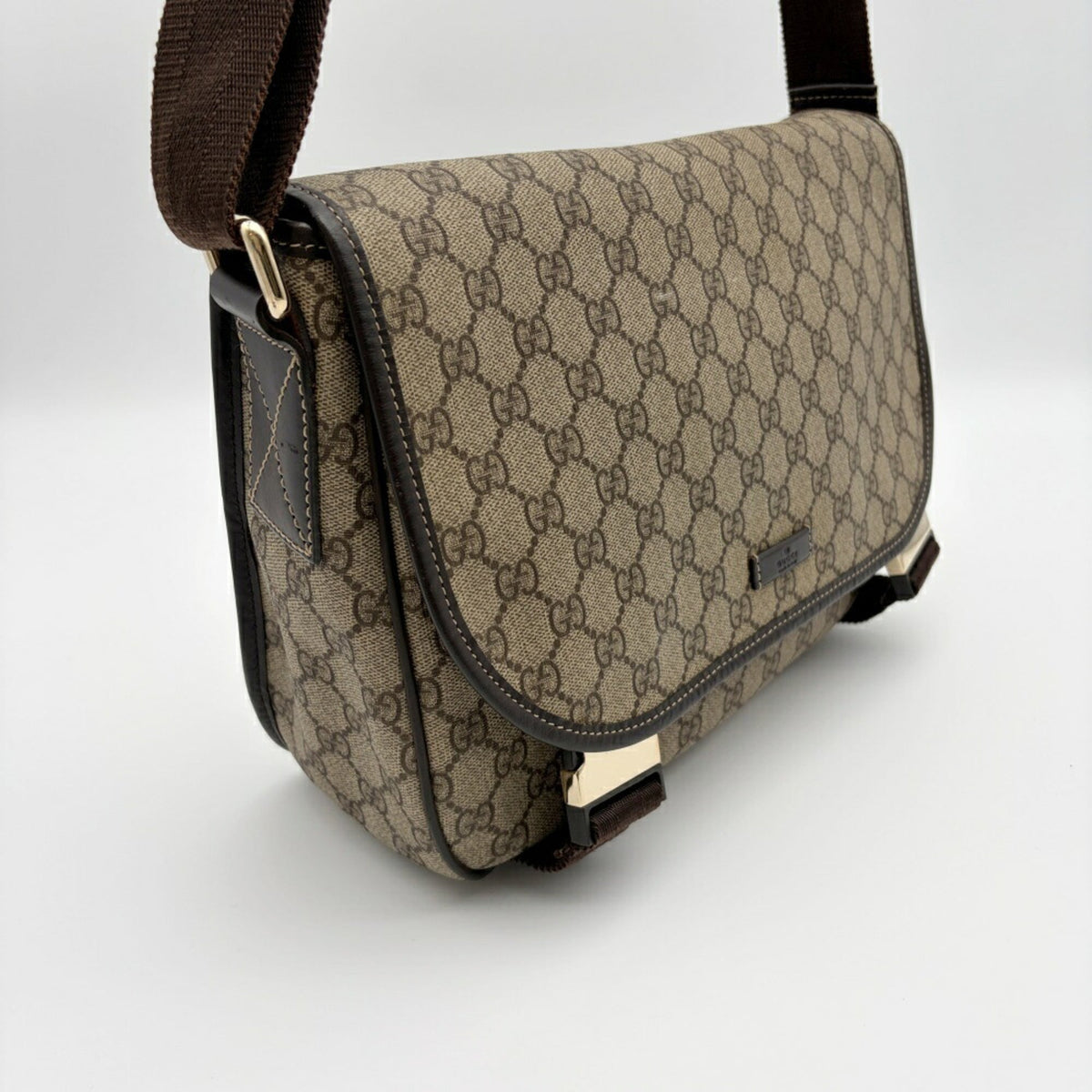 Gucci Beige Brown Pvc Leather Shoulder Bag (Pre-Owned)