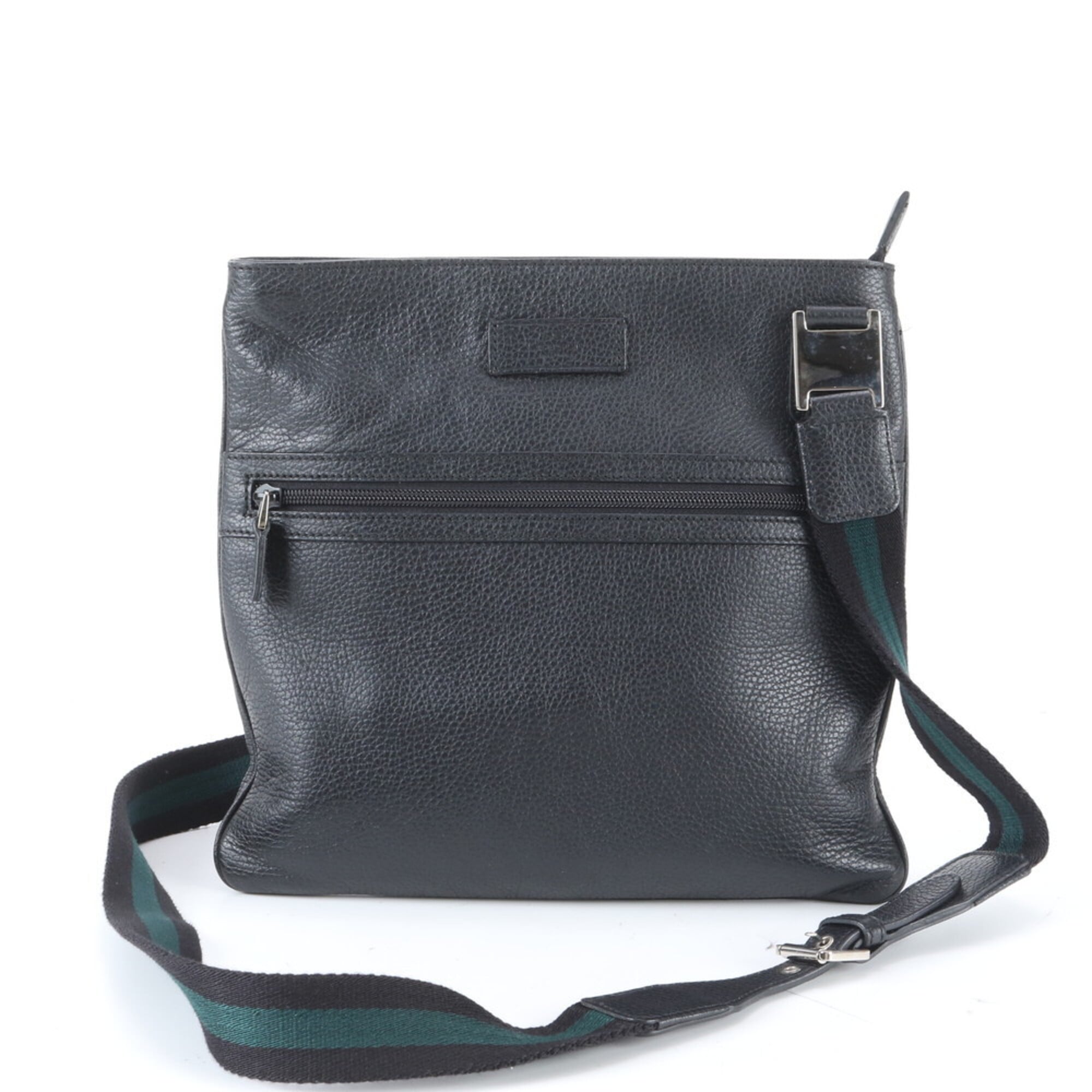 Gucci Black Leather Messenger Bag Shoulder Bag Tote Bag (Pre-Owned)