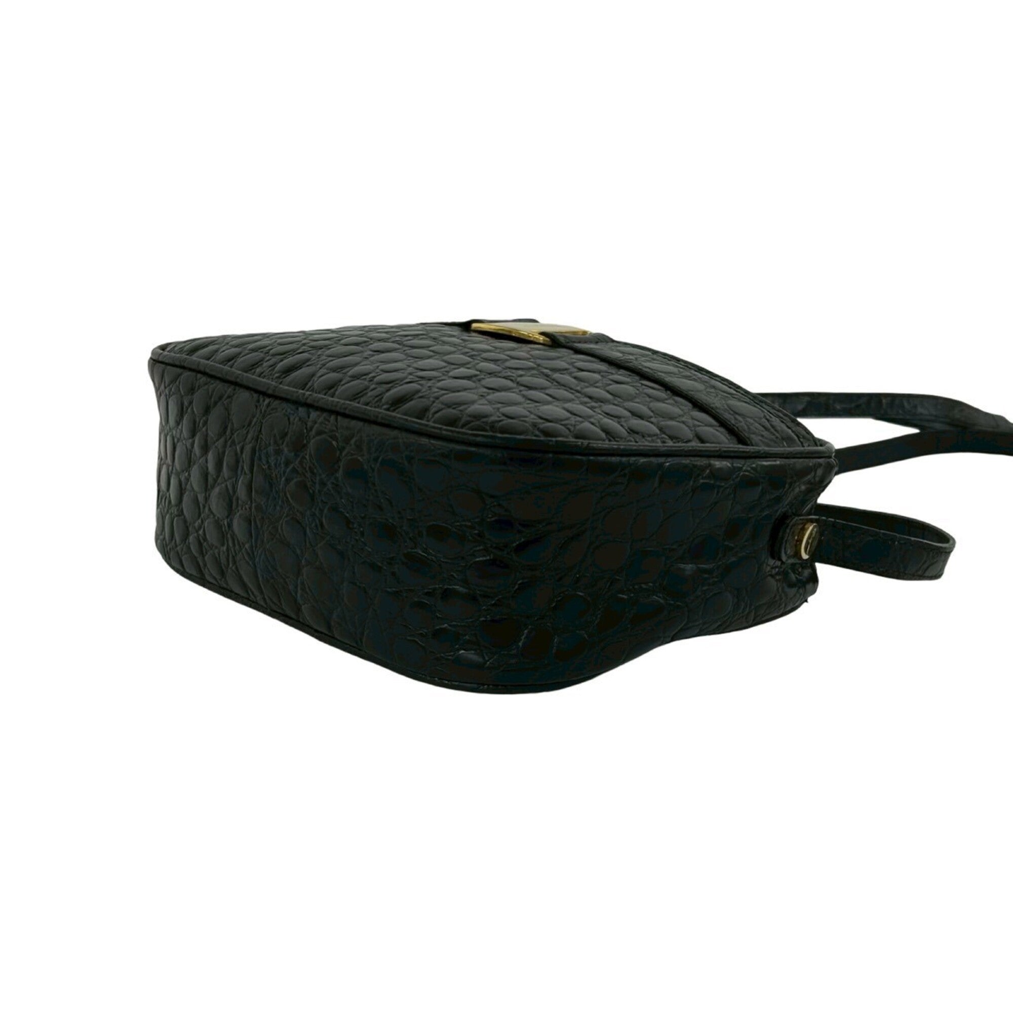 Salvatore Ferragamo Black Leather Pochette Shoulder Bag (Pre-Owned)