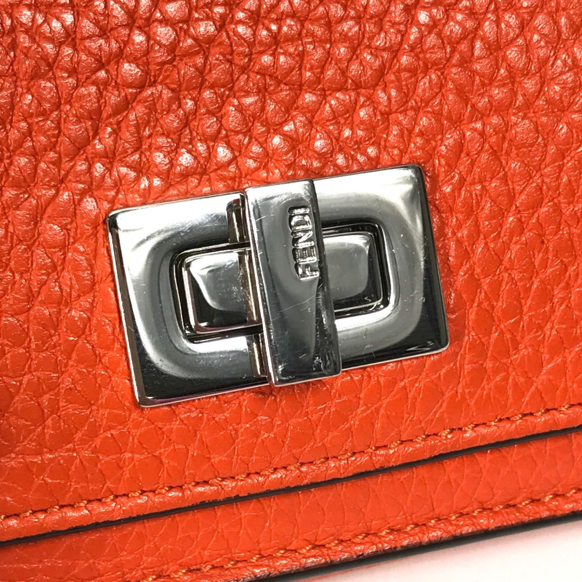 Fendi Orange Leather Wallet (Tri-Fold) (Pre-Owned)