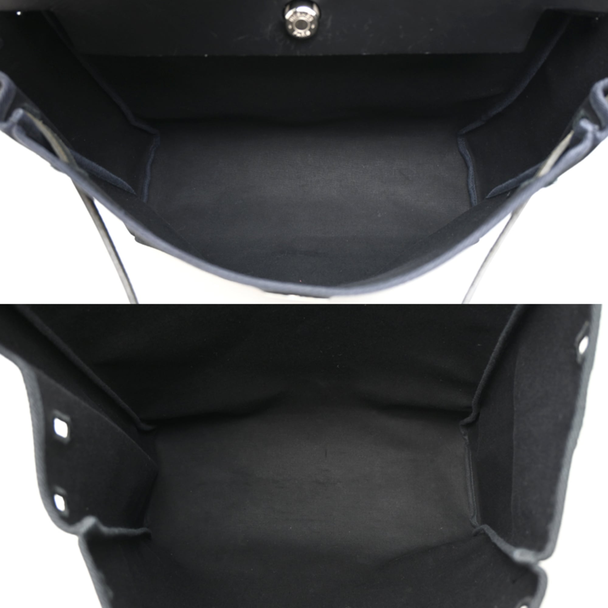 Hermes Black Toile Officier Leather Handbag Shoulder Bag (Pre-Owned)