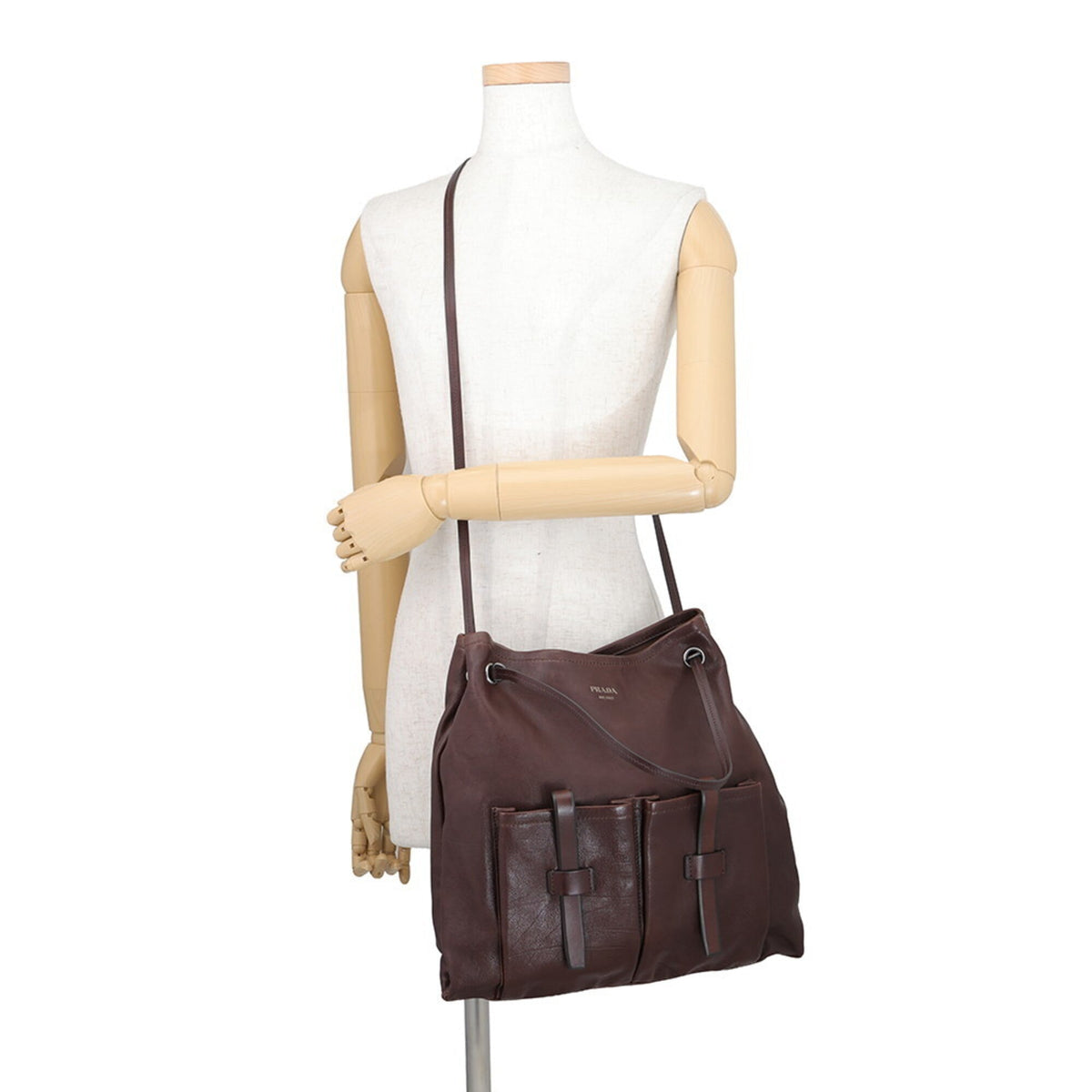 Prada Brown Cocoa Leather Handbag Shoulder Bag (Pre-Owned)