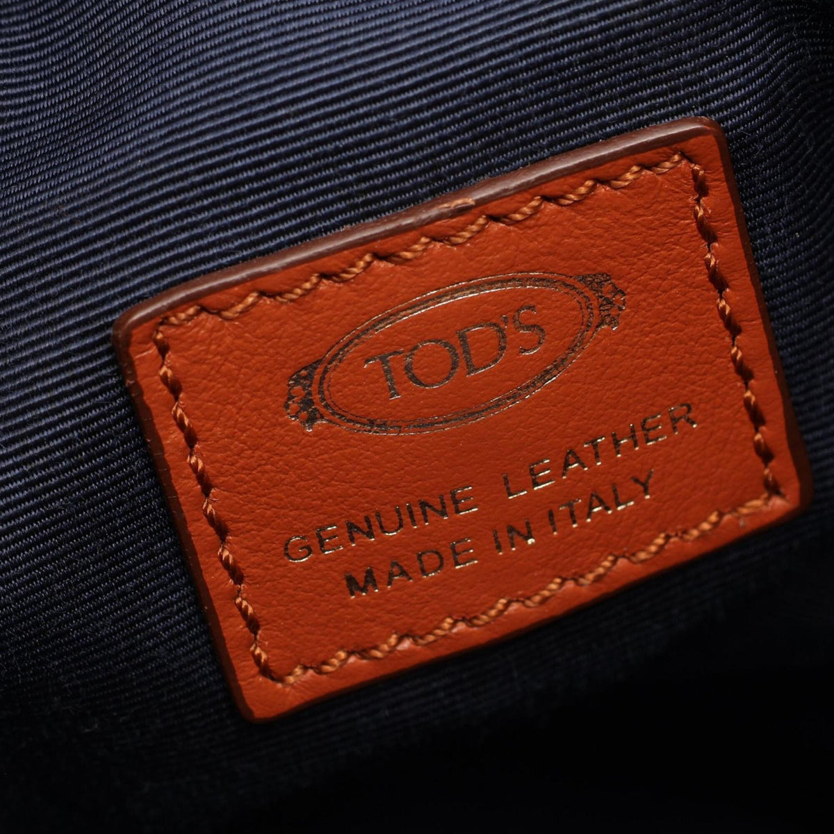 Tod's Brown Navy Denim Leather Handbag (Pre-Owned)