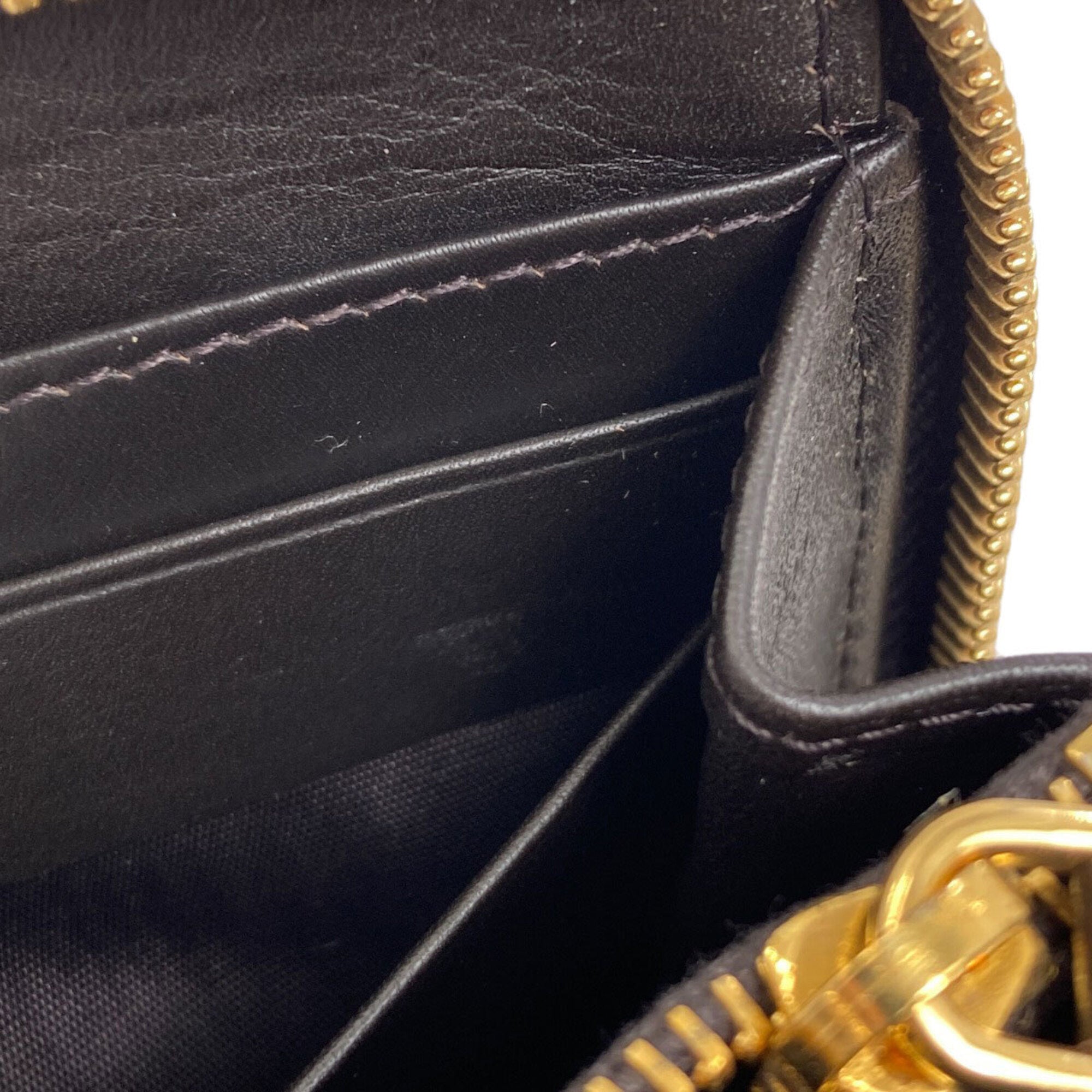Miu Miu Black Leather Long Wallet (Bi-Fold) (Pre-Owned)