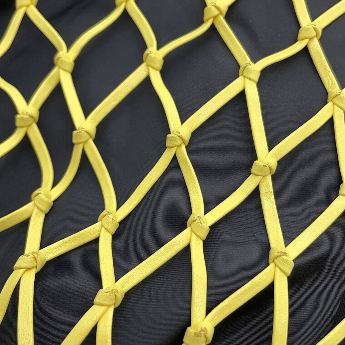 Prada Black Yellow Mesh Handbag Tote Bag (Pre-Owned)