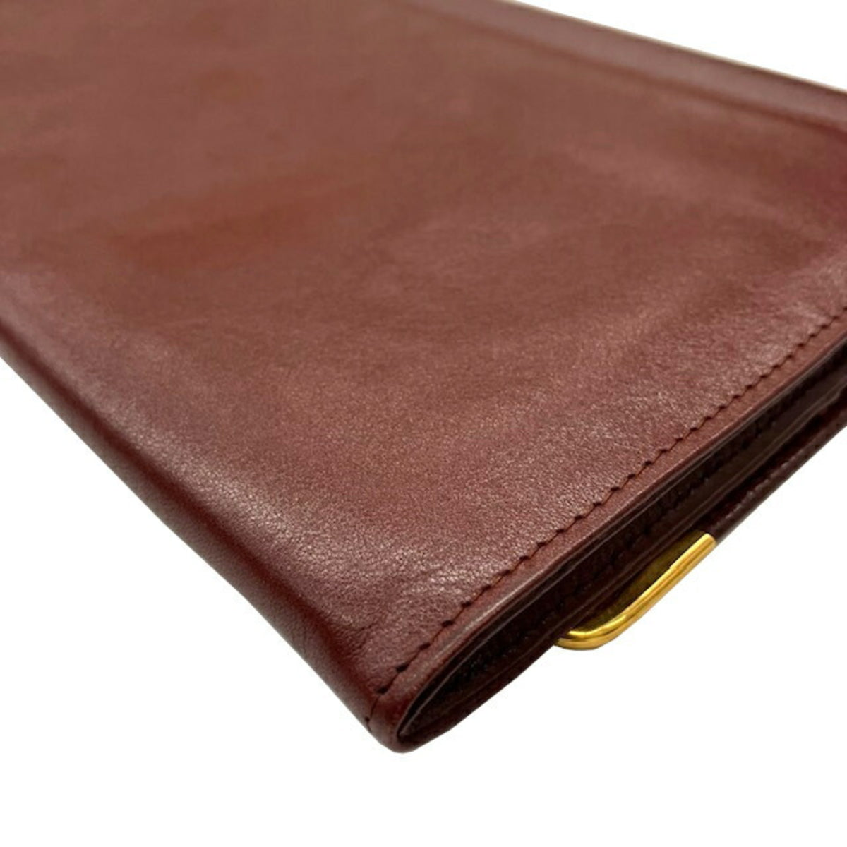Cartier Bordeaux Leather Clutch Bag (Pre-Owned)