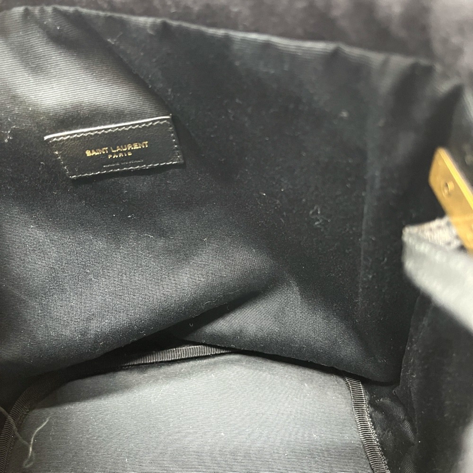 Yves Saint Laurent Black Canvas Handbag Shoulder Bag (Pre-Owned)