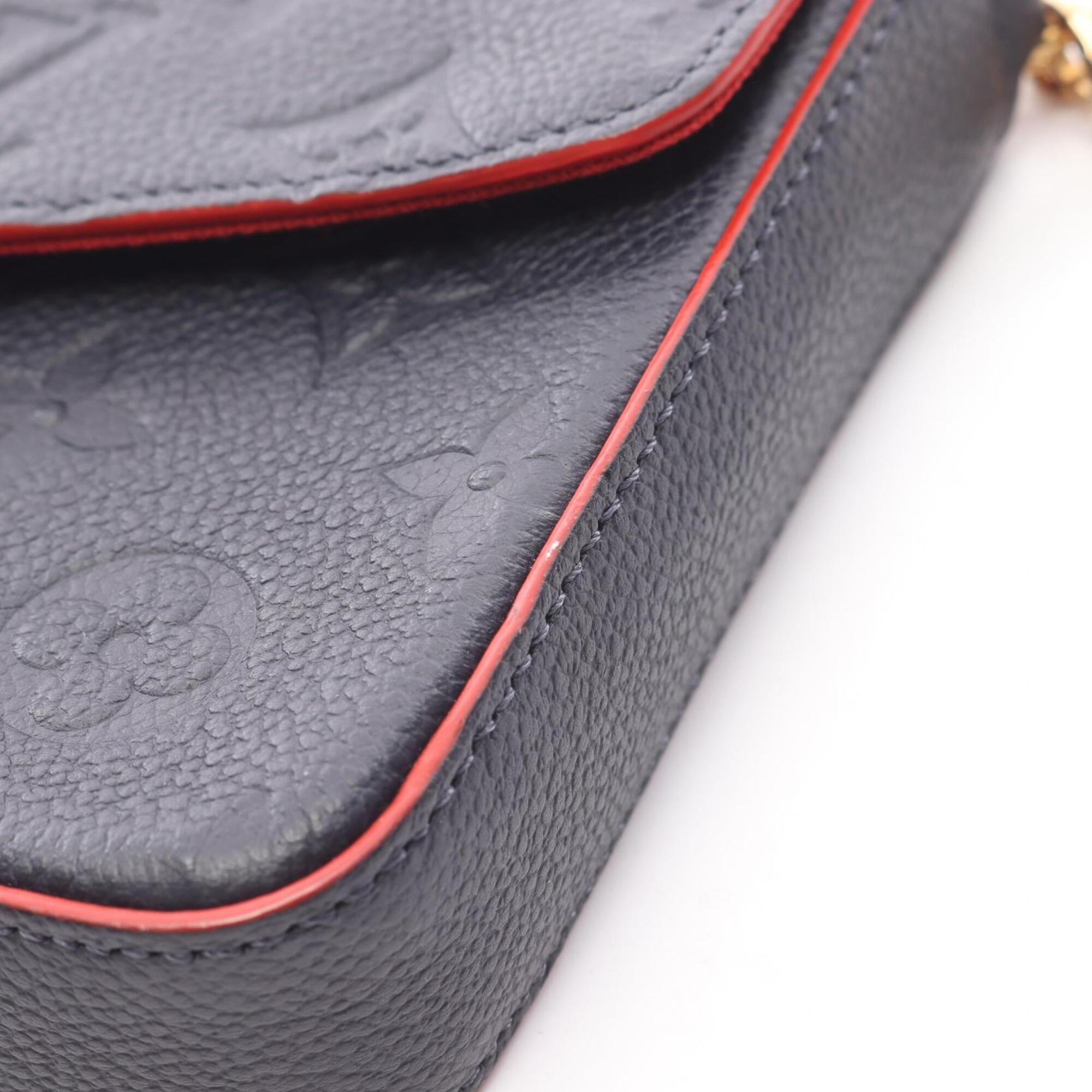 Louis Vuitton Marine Rouge Navy Red Color Monogram Empreinte Pochette Shoulder Bag (Pre-Owned)