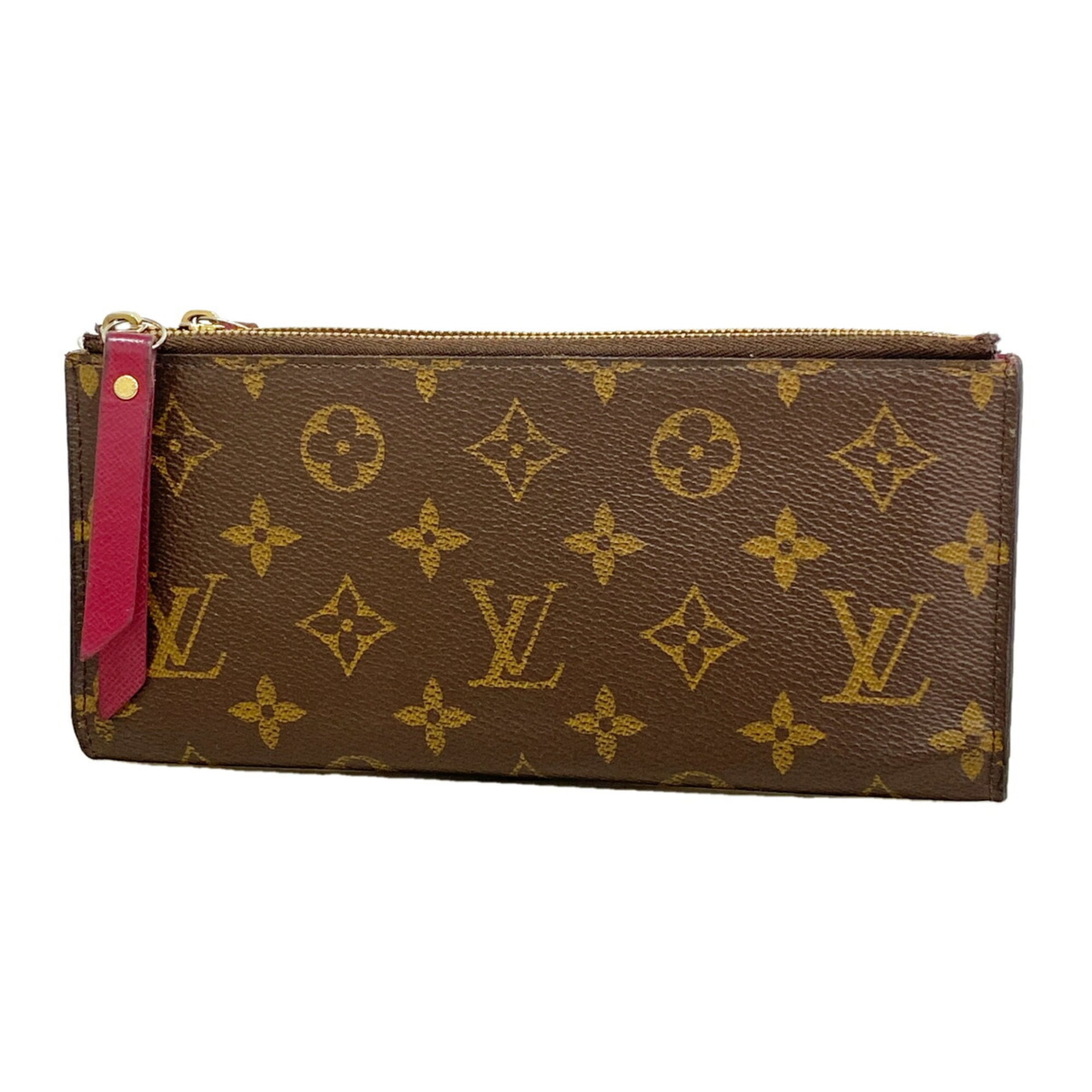 Louis Vuitton Brown Fuchsia Long Wallet (Bi-Fold) (Pre-Owned)