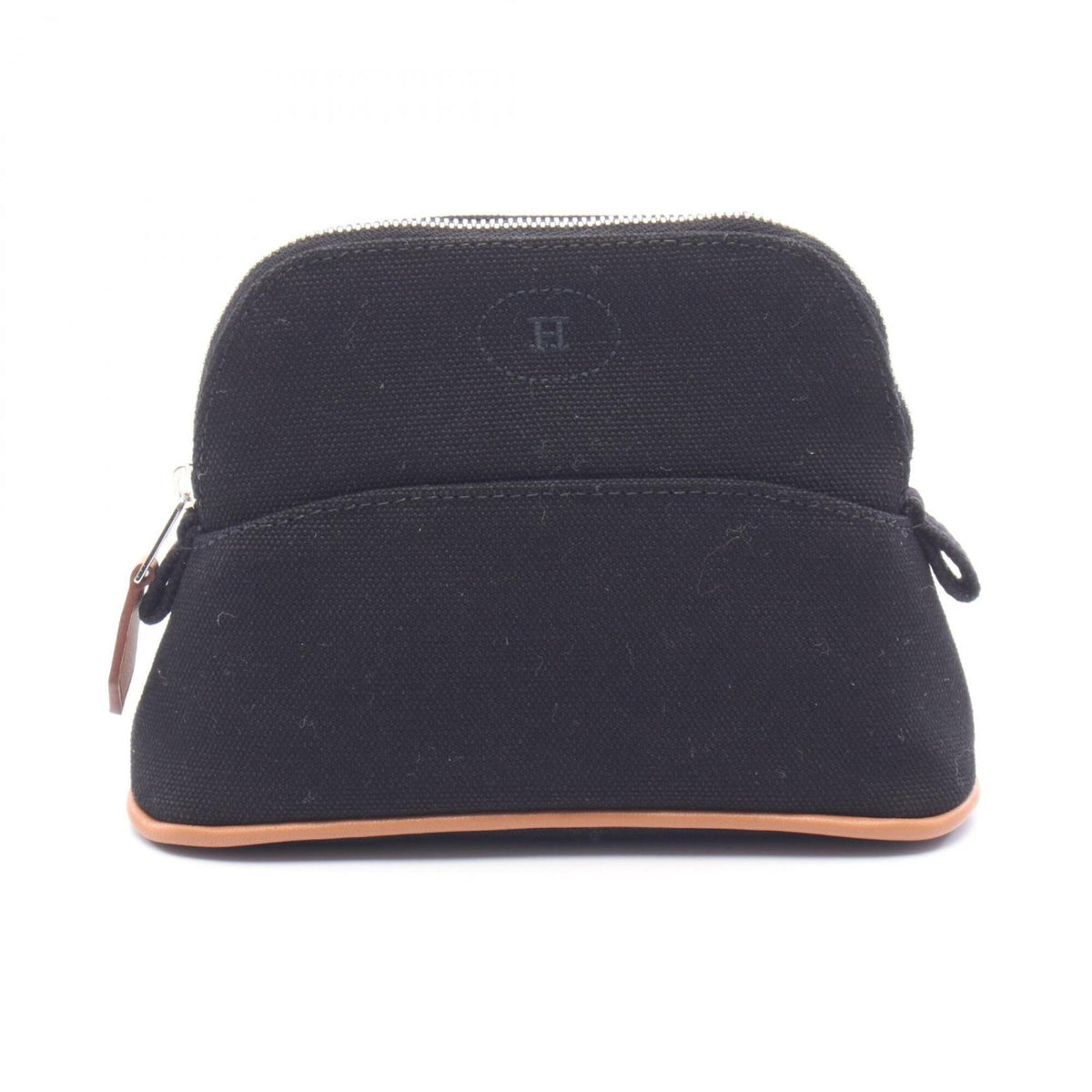 Hermes Black Canvas Leather Handbag Pouch (Pre-Owned)