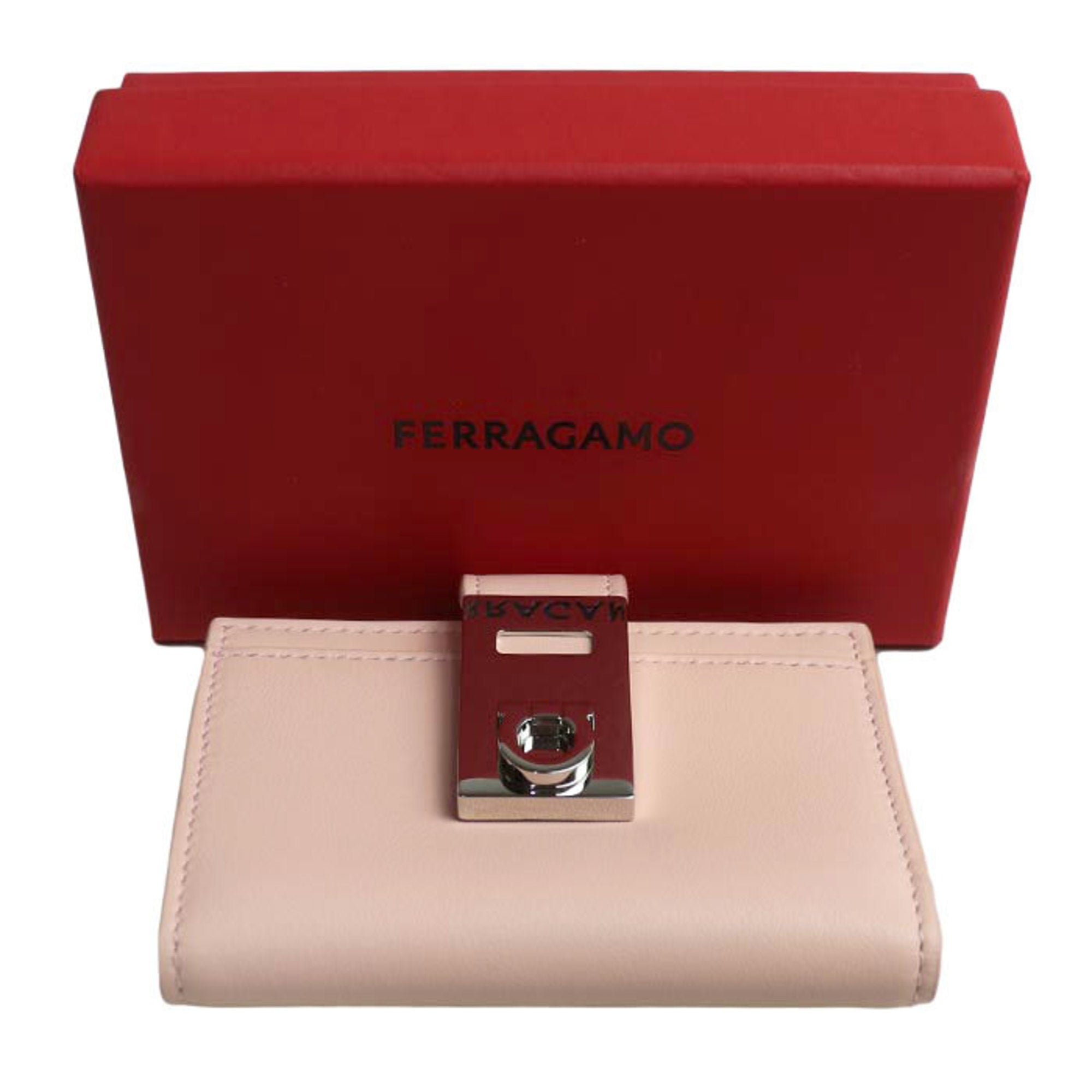 Salvatore Ferragamo Light Pink Leather Wallet (Bi-Fold) (Pre-Owned)