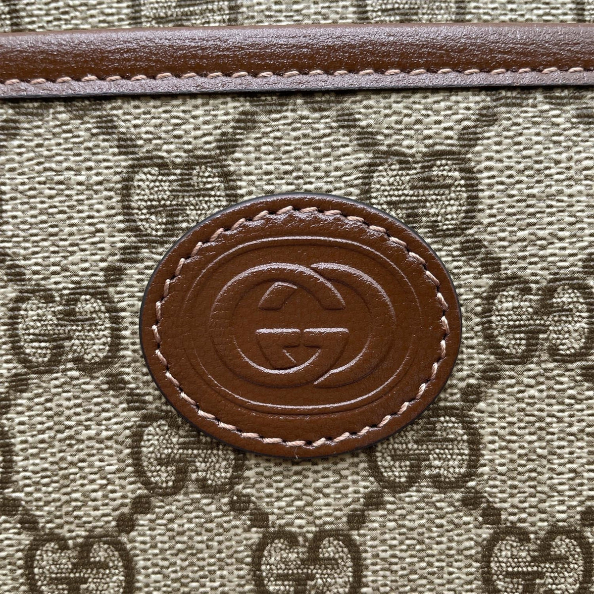 Gucci Brown Gray Pvc Leather Pochette Shoulder Bag (Pre-Owned)