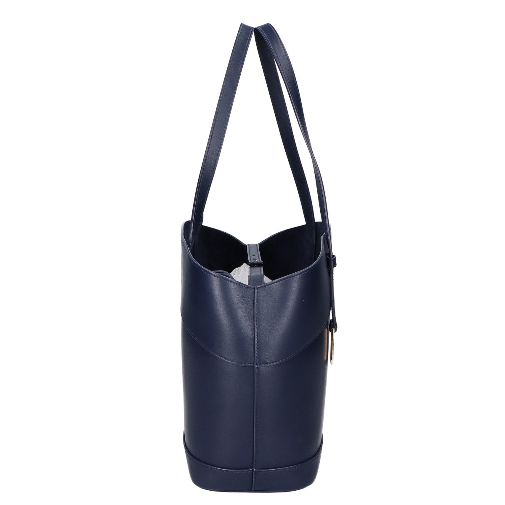 Salvatore Ferragamo Navy Leather Tote Bag (Pre-Owned)