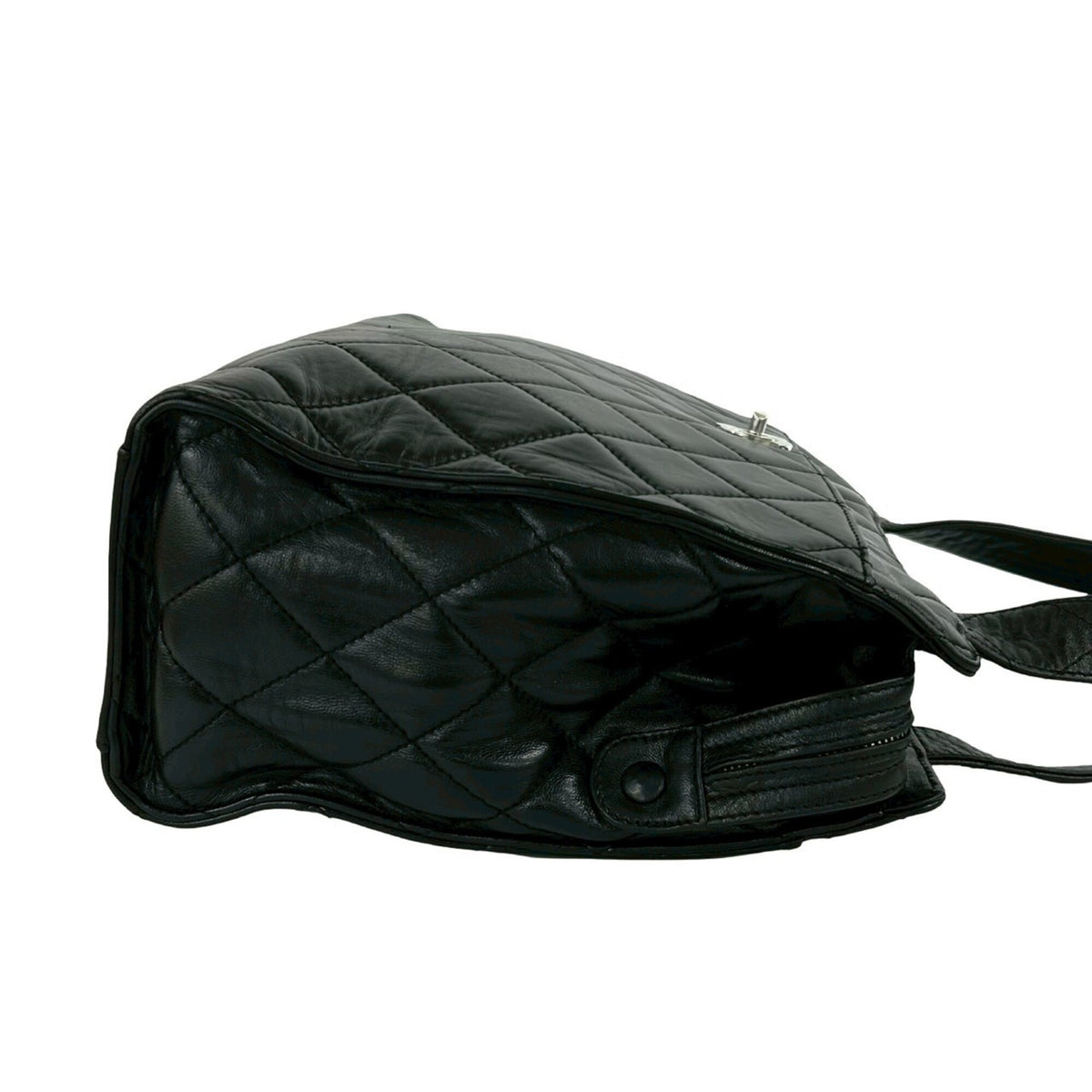 Chanel Black Leather Shoulder Bag Tote Bag (Pre-Owned)