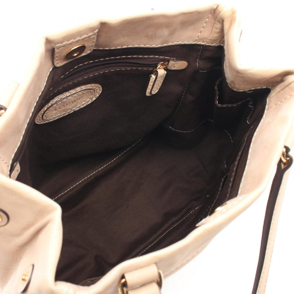 Loewe Beige Leather Handbag Shoulder Bag (Pre-Owned)