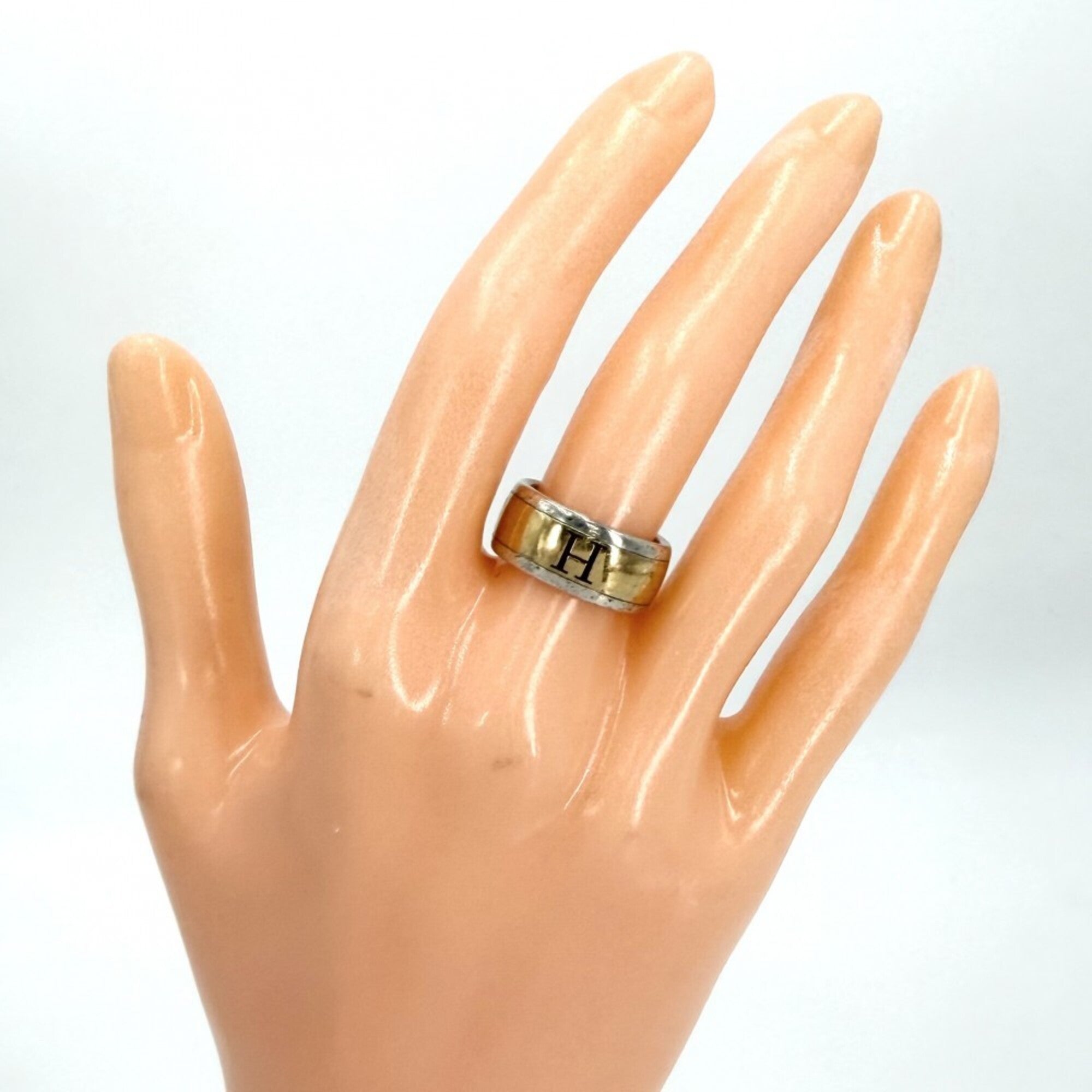 Hermes Yellow Gold (18K) Silver 925 Band Ring (Pre-Owned)