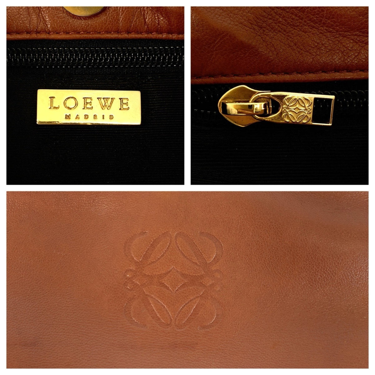 Loewe Brown Leather Handbag Tote Bag (Pre-Owned)