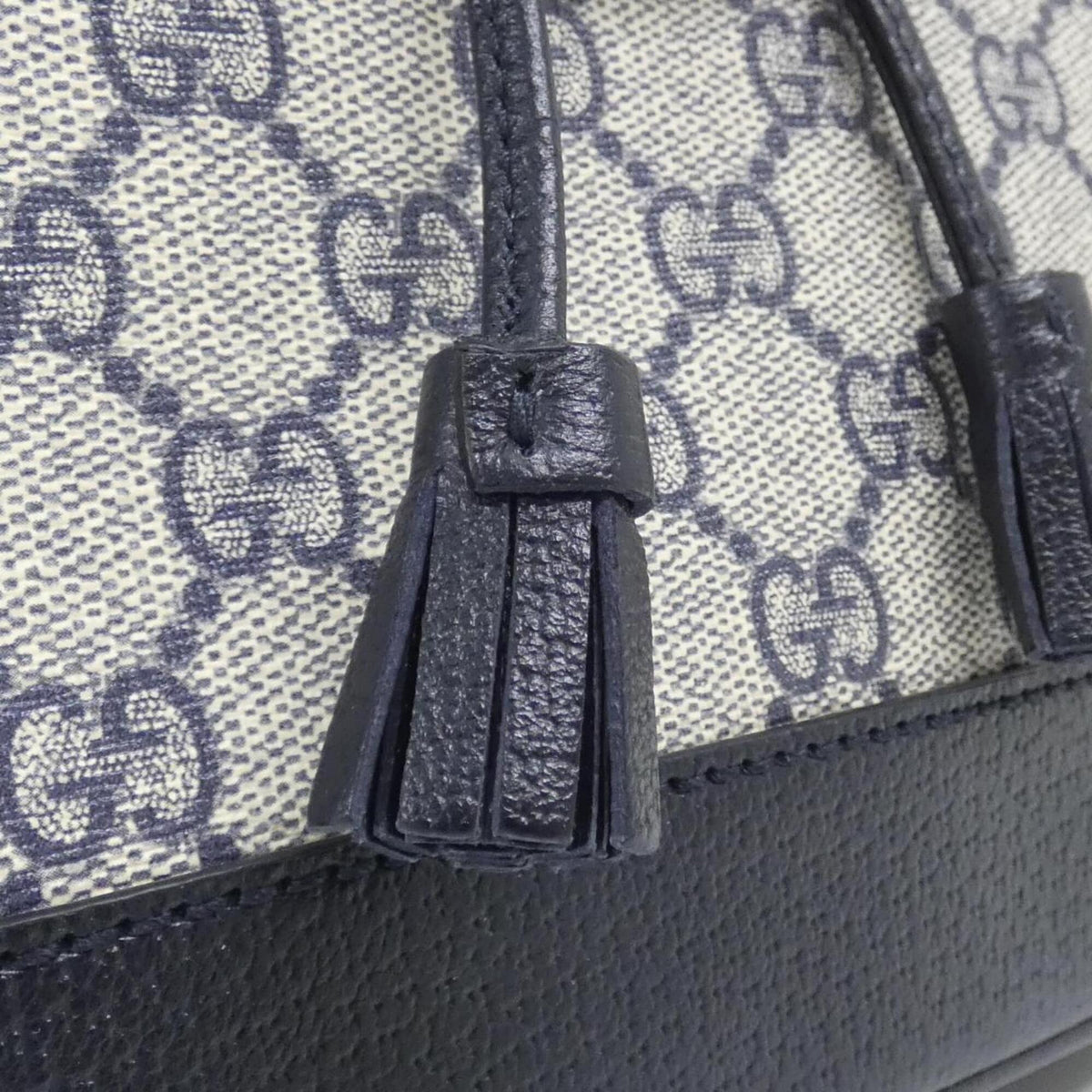 Gucci Beige Blue Gg Supreme Leather Backpack (Pre-Owned)