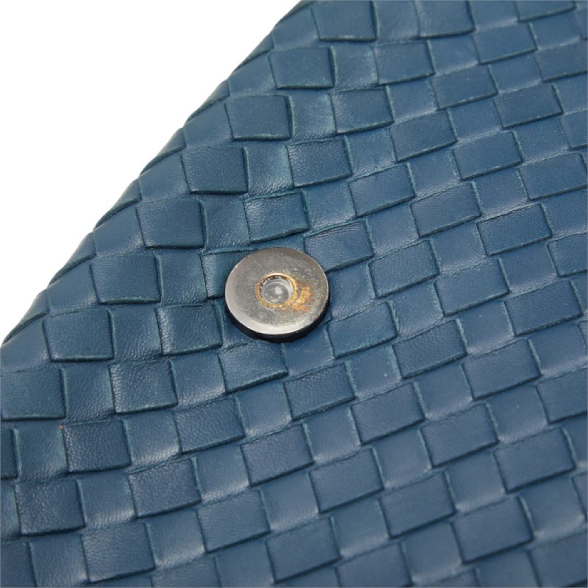 Bottega Veneta Navy Intrecciato Shoulder Bag (Pre-Owned)