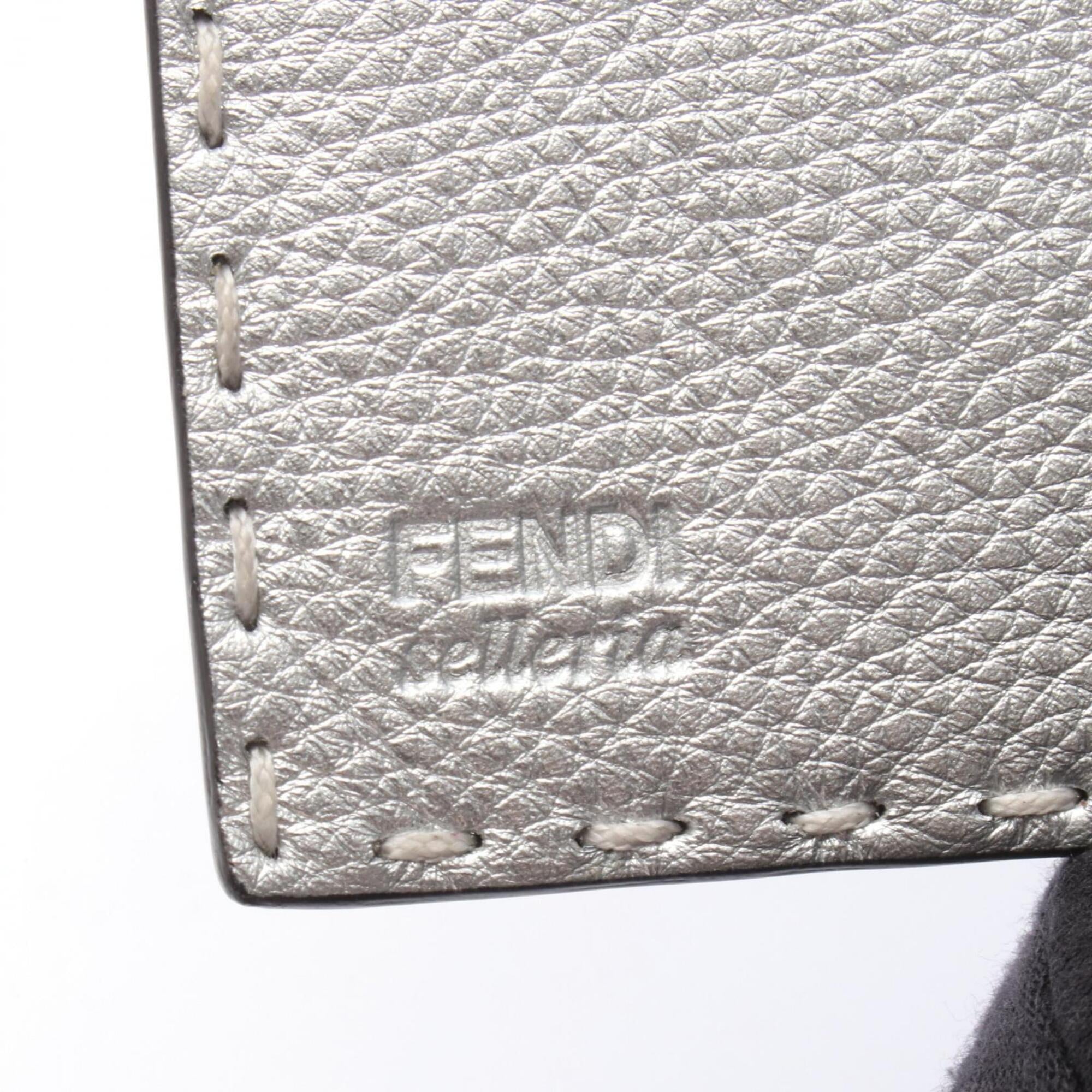 Fendi Silver Leather Long Wallet (Bi-Fold) (Pre-Owned)
