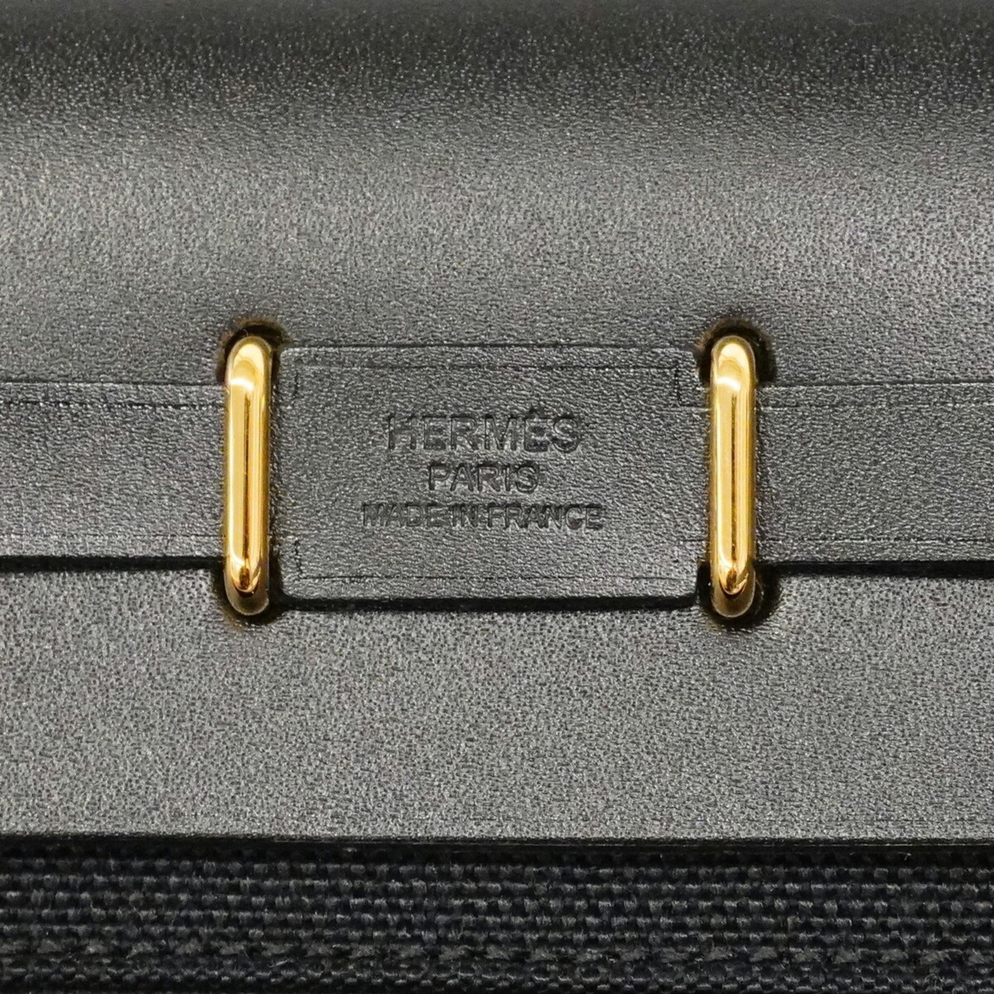 Hermes Black Toile Officier Shoulder Bag (Pre-Owned)