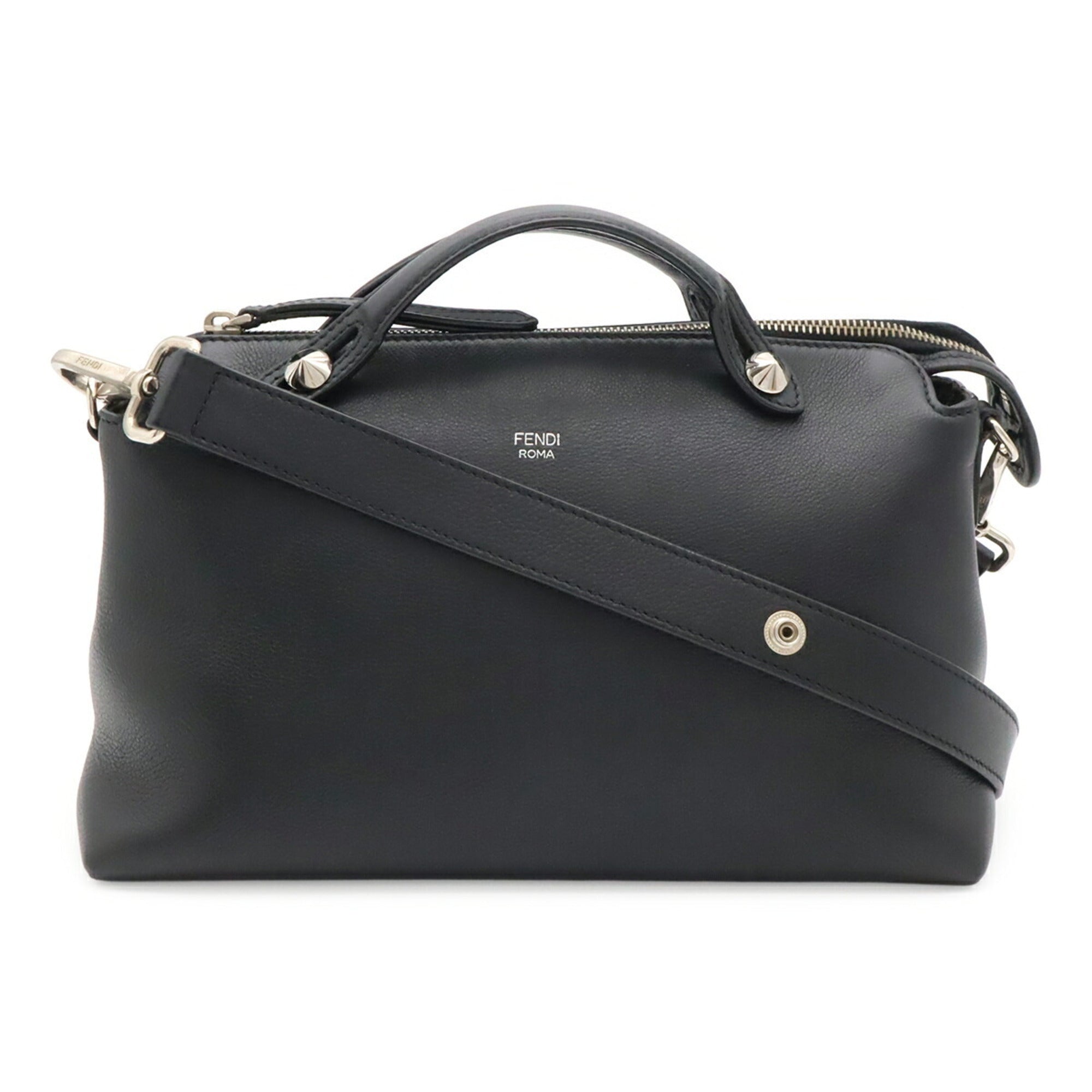 Fendi Black Leather Handbag Shoulder Bag (Pre-Owned)