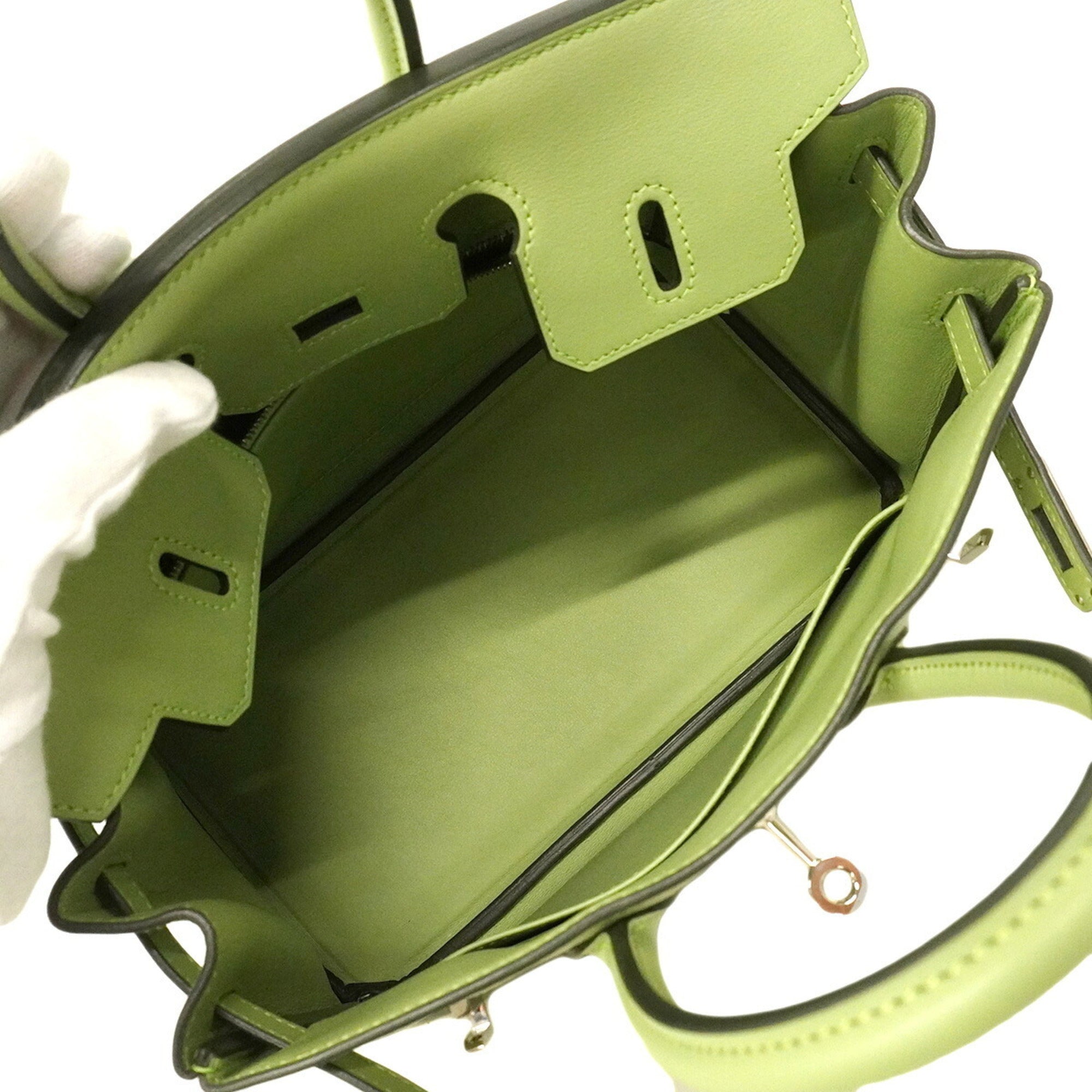 Hermes Green Swift Leather Handbag (Pre-Owned)