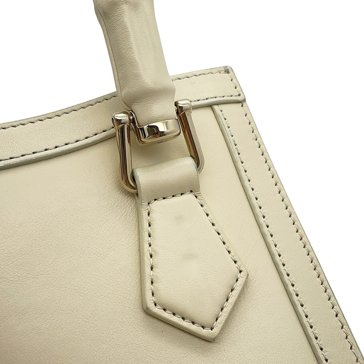 Gucci Ivory Leather Handbag Shoulder Bag (Pre-Owned)