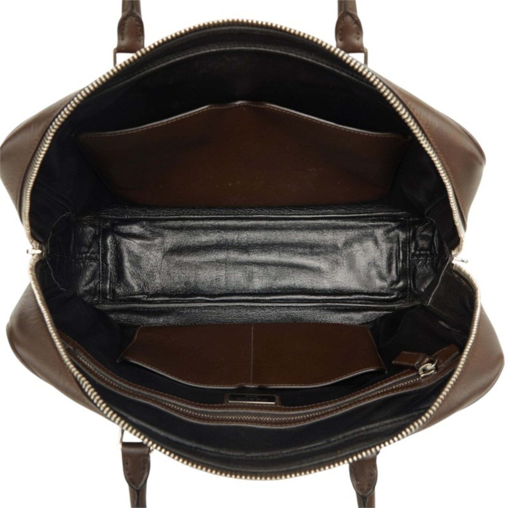 Prada Brown Leather Briefcase (Pre-Owned)